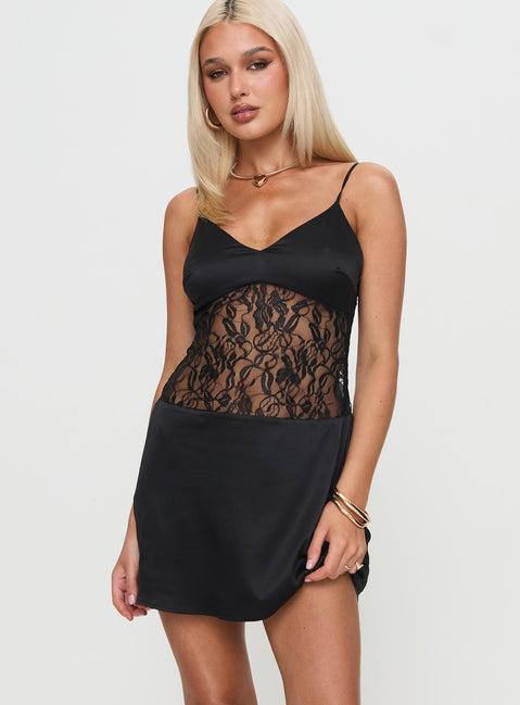 Anavieve Lace Mini Dress Black Product Image