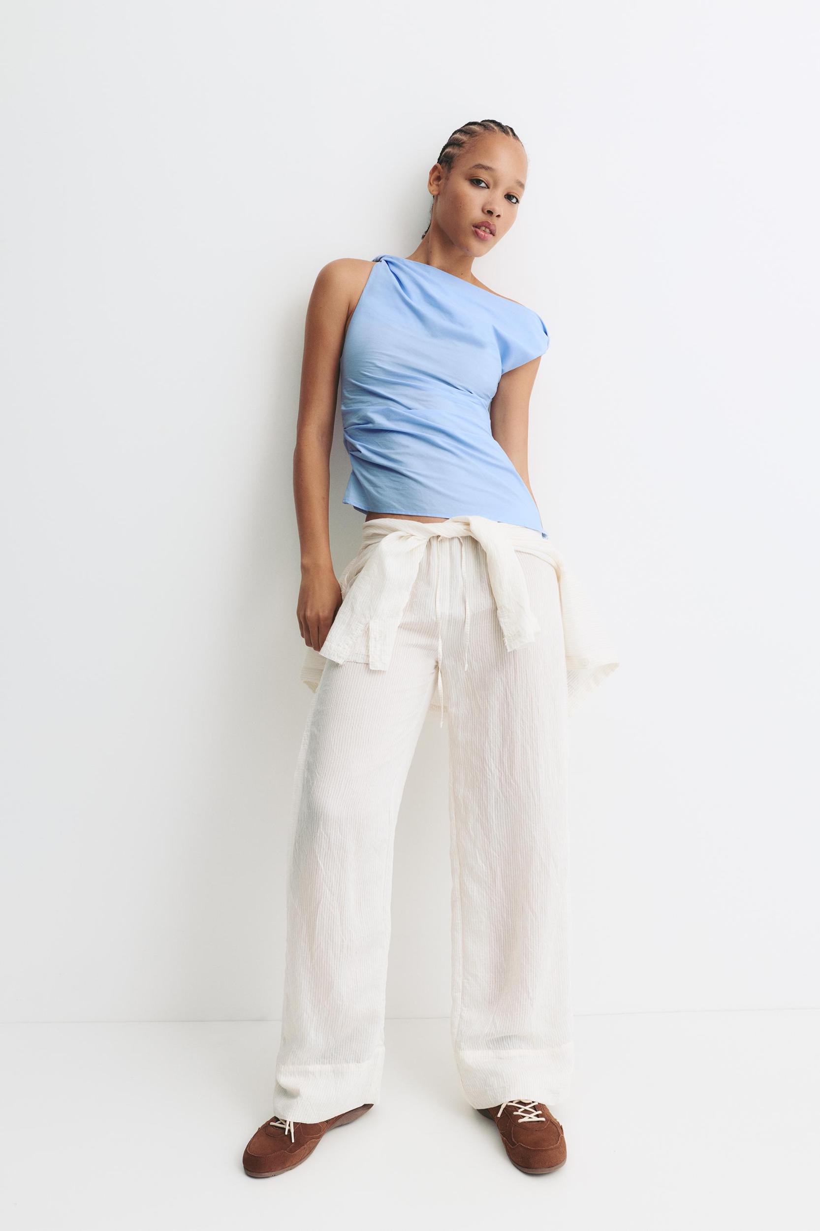 Draped poplin top Product Image