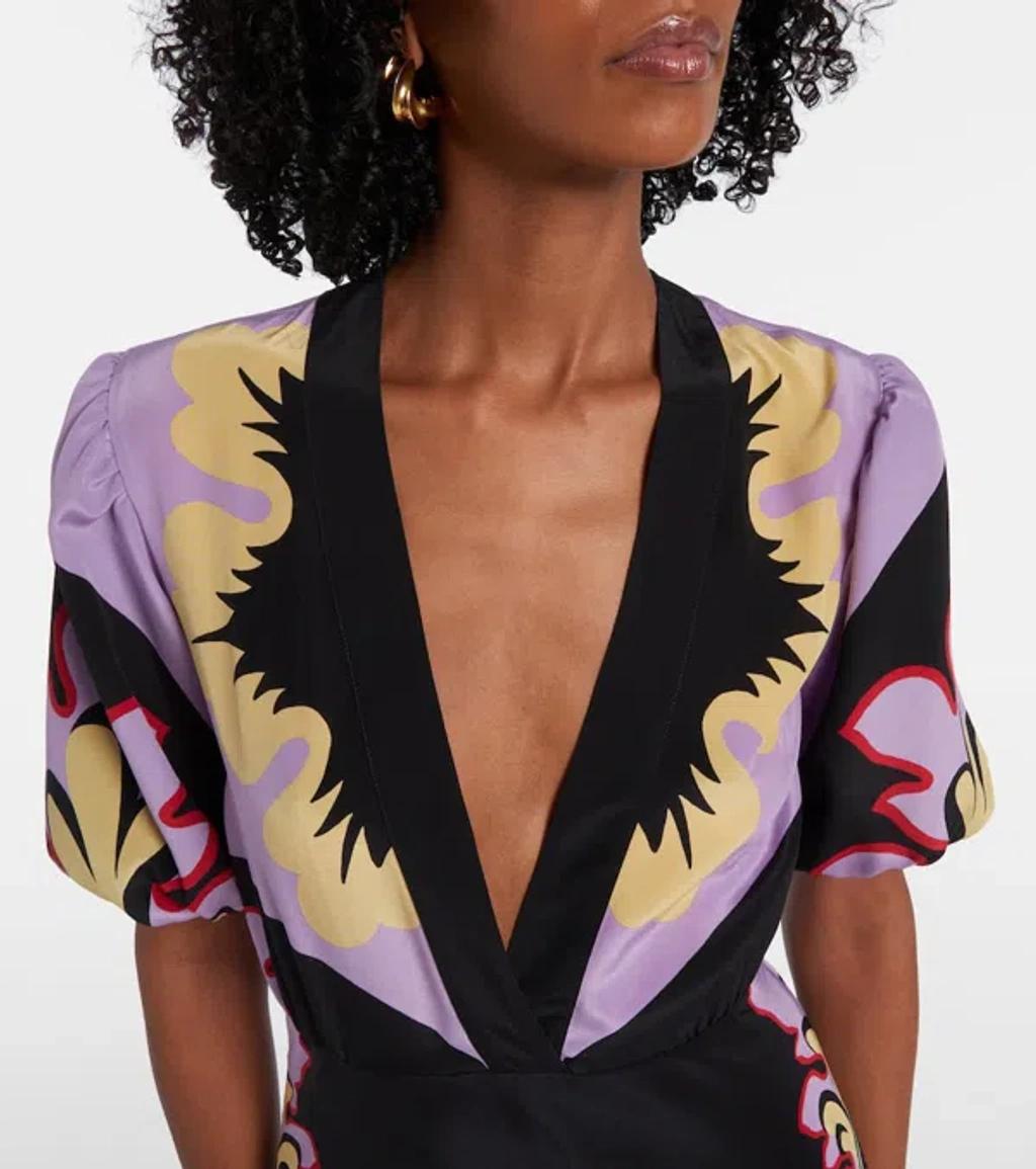 LA DOUBLEJ Marlene Silk Crepe De Chine Maxi Dress In Multi Product Image