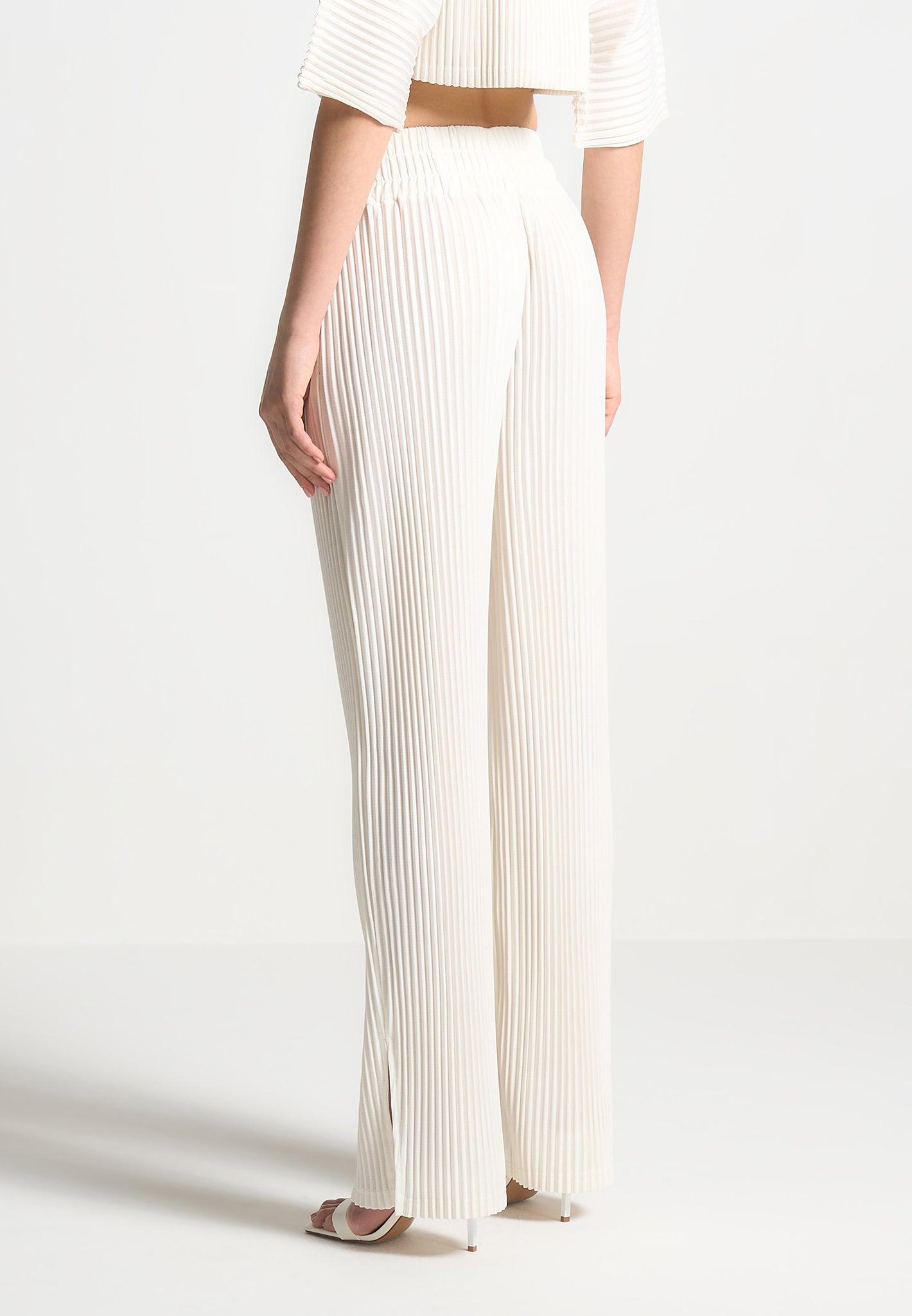 Lila - Pleated Trousers - Off White Female Product Image