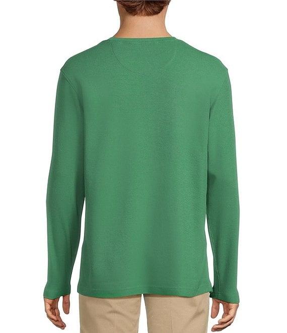 Roundtree & Yorke Long Sleeve Solid Waffle Crewneck Pullover Product Image
