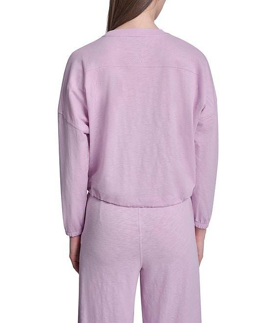 DKNY Sport by Donna Karan Coordinating Slub Knit Jersey Crew Neck Long Sleeve Pullover Product Image
