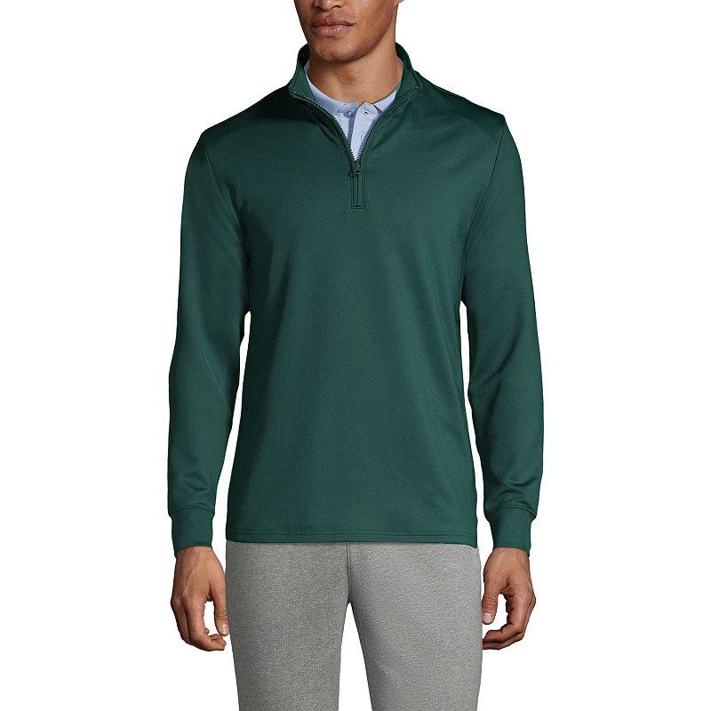 Men's Lands' End School Uniform Quarter Zip Pullover Sweatshirt, Size: Large, Red Product Image