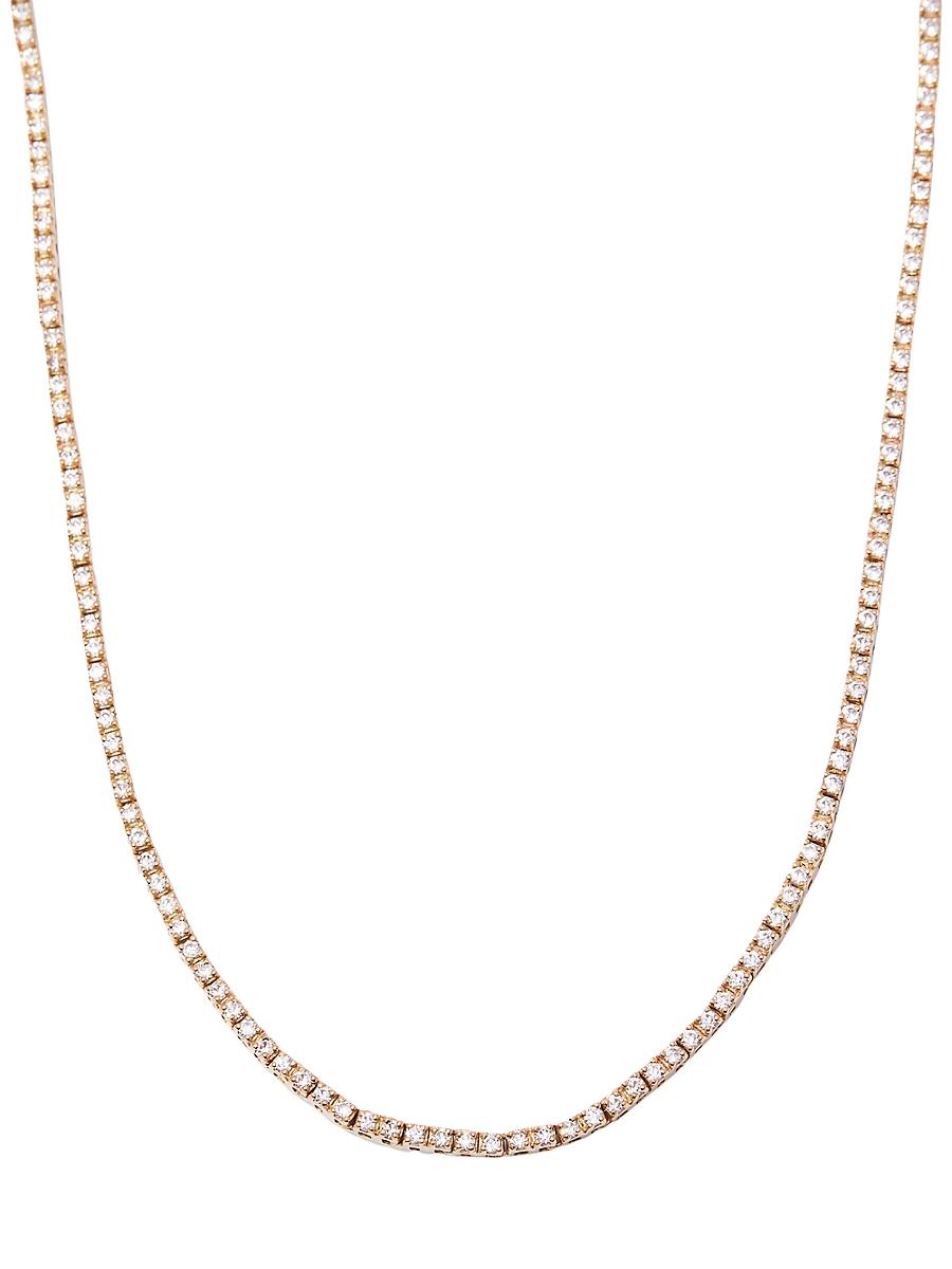 Womens Vivian 14K Yellow Gold & 2.27 TCW Lab-Grown Diamond Tennis Necklace Product Image