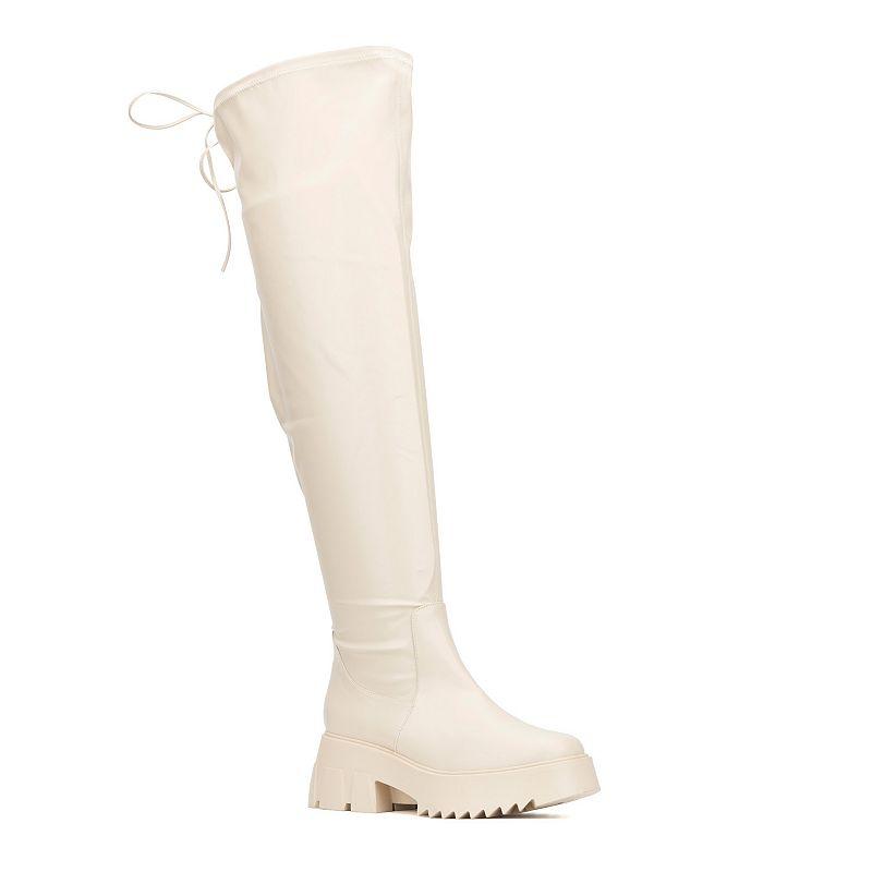 Fashion to Figure Nadine Women's Extra Wide Calf Thigh-High Boots, Size: 9 Wide, Ivory Product Image