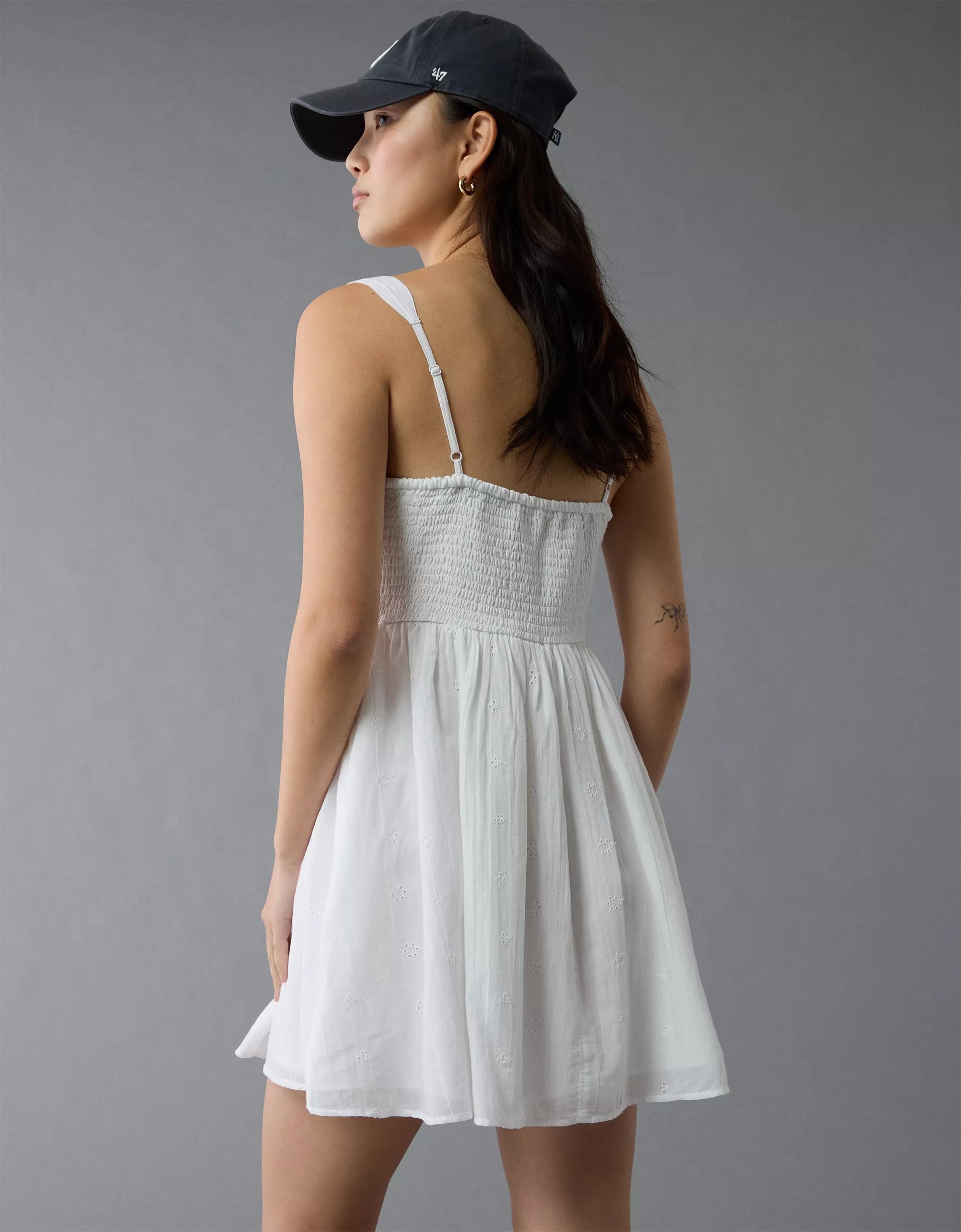 AE V-Neck Eyelet Mini Dress Product Image