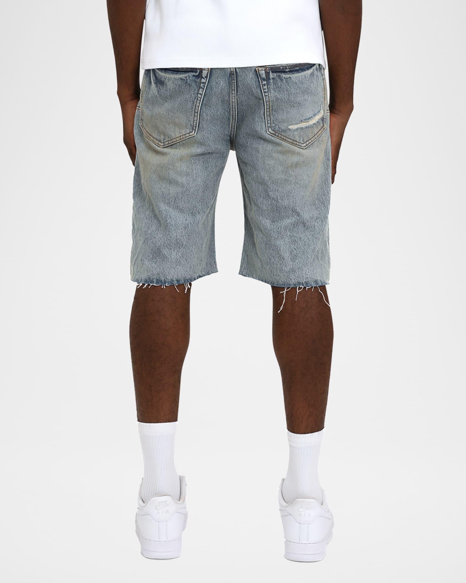 Men's Faros Distressed Cotton Denim Shorts Product Image