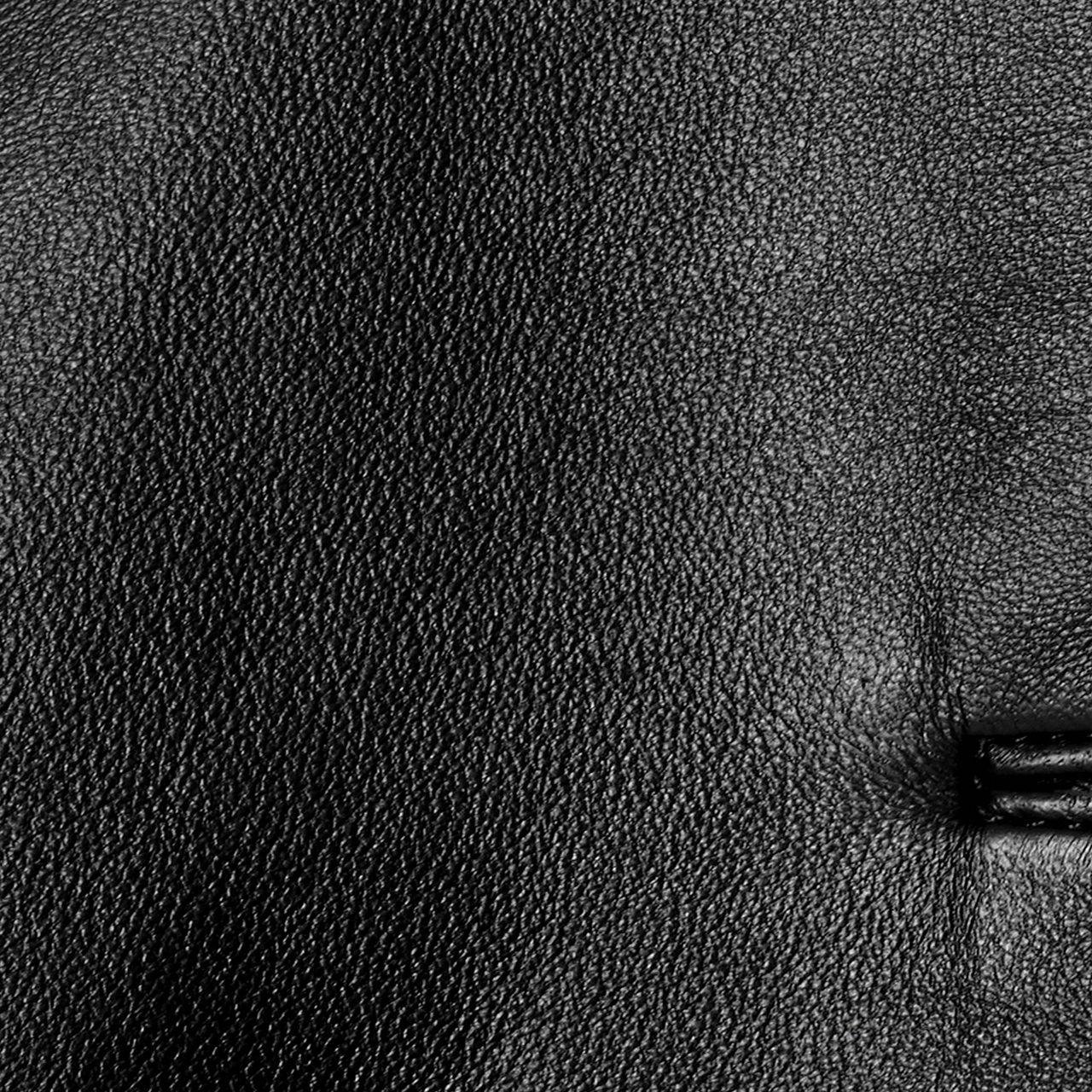 BOXY COLLARED LEATHER JACKET Product Image