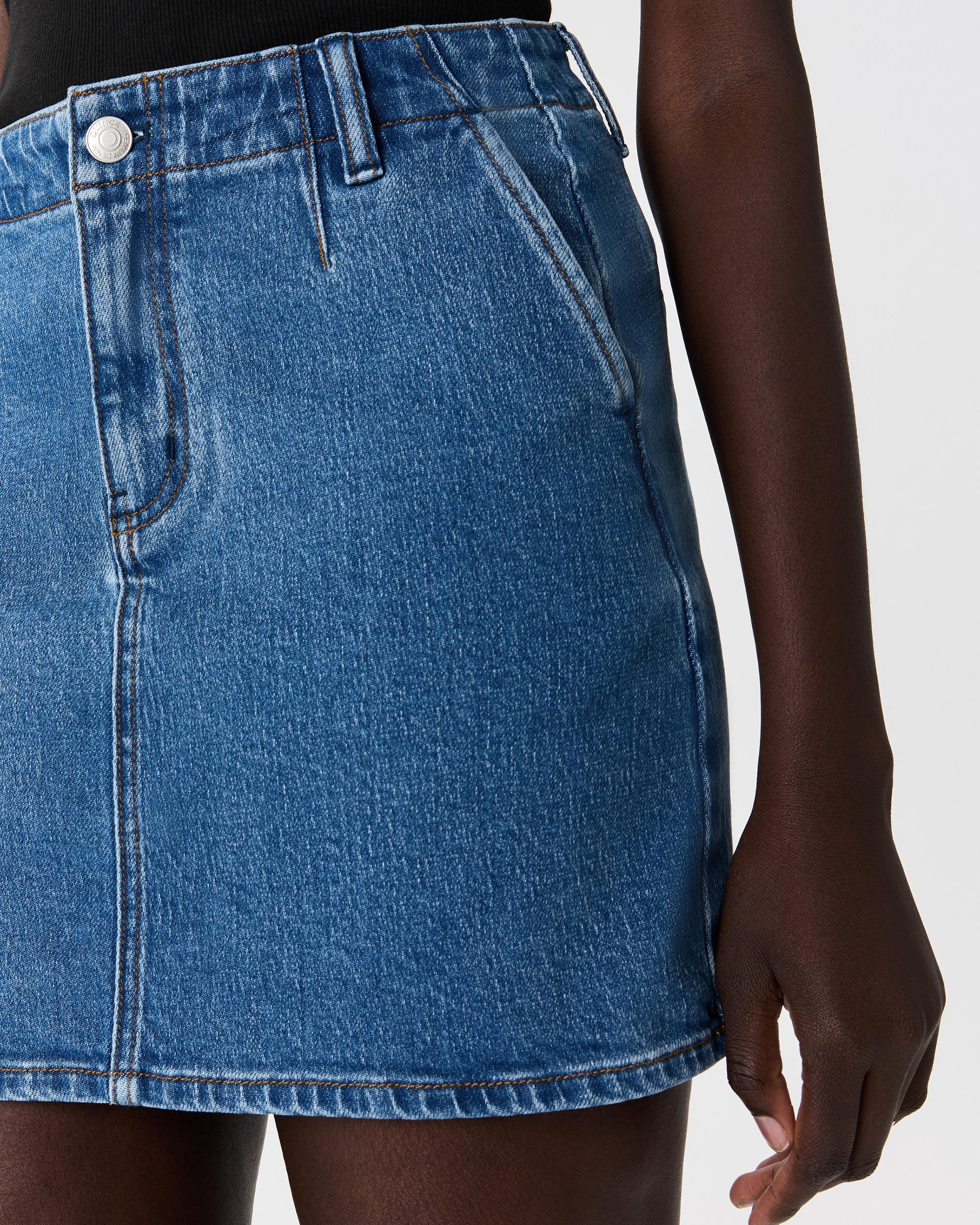 Quince | Women's Stretch Denim Mini Skirt Organic Cotton Product Image