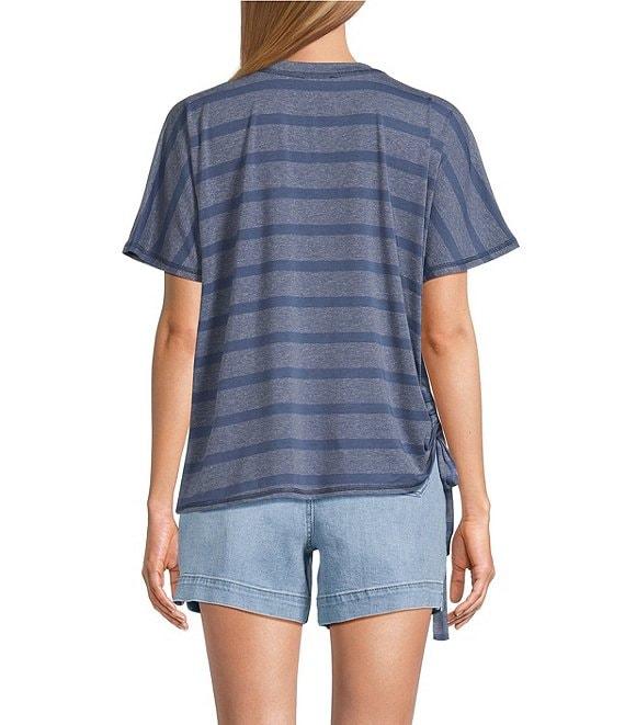 Westbound Short Sleeve V-Neck Side Tie Top Product Image