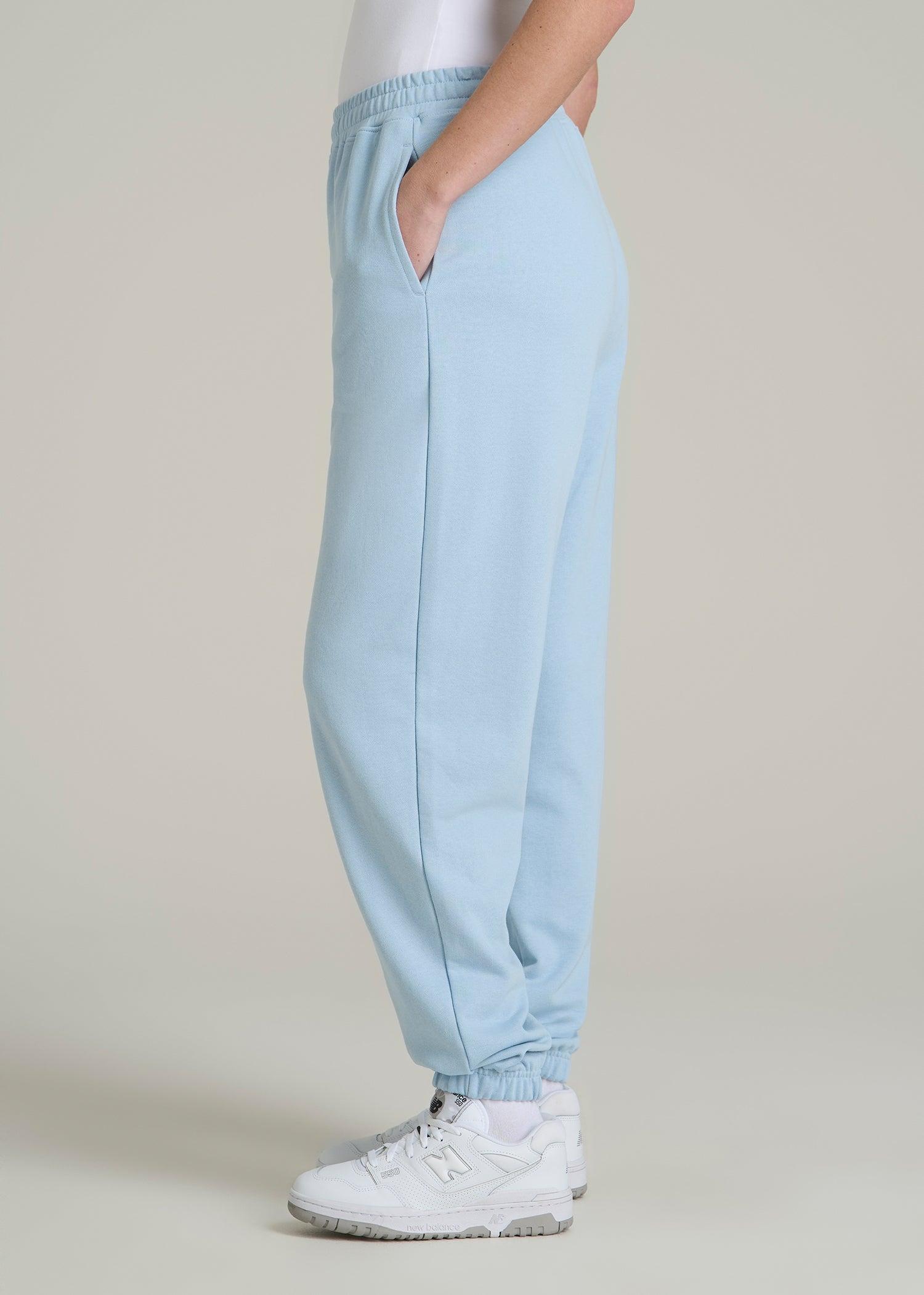 Wearever Oversized French Terry Joggers for Tall Women in Ice Blue Female Product Image