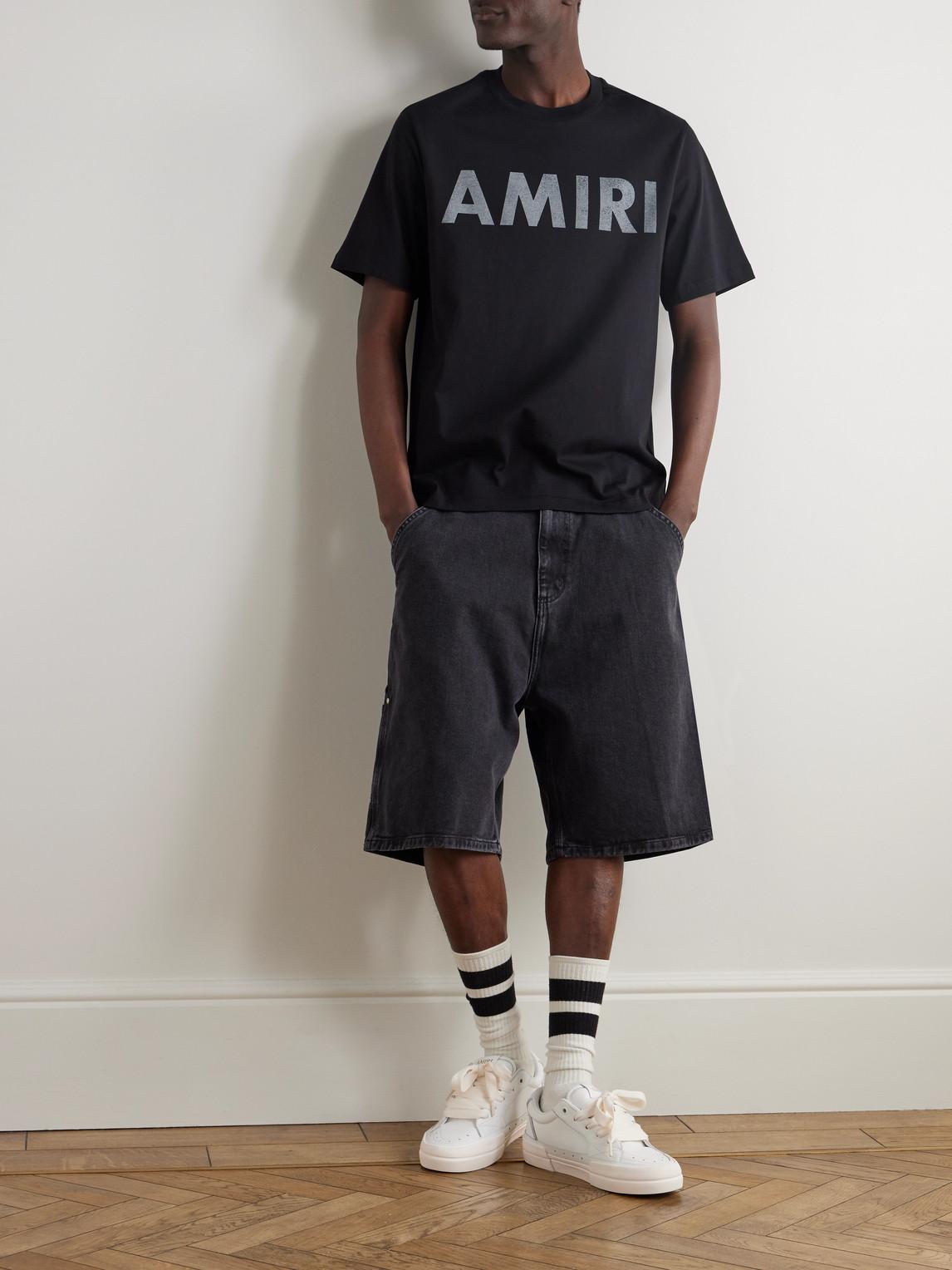 AMIRI Black Cotton T-shirt With Bold Logo Statement Product Image