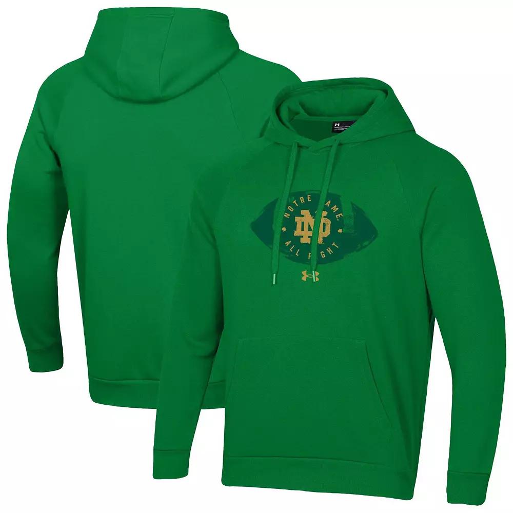 Men's Under Armour Kelly Green Notre Dame Fighting Irish 2024 Irish Wear Green Football Rival Fleece Pullover Hoodie,  Product Image