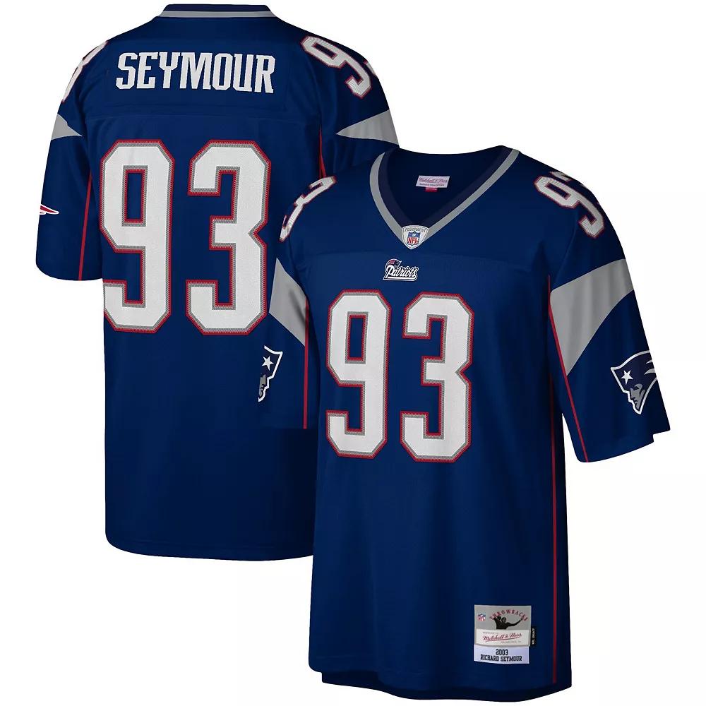Men's Mitchell & Ness Richard Seymour Navy New England Patriots Legacy Replica Jersey, Size: 3XL, Blue Product Image
