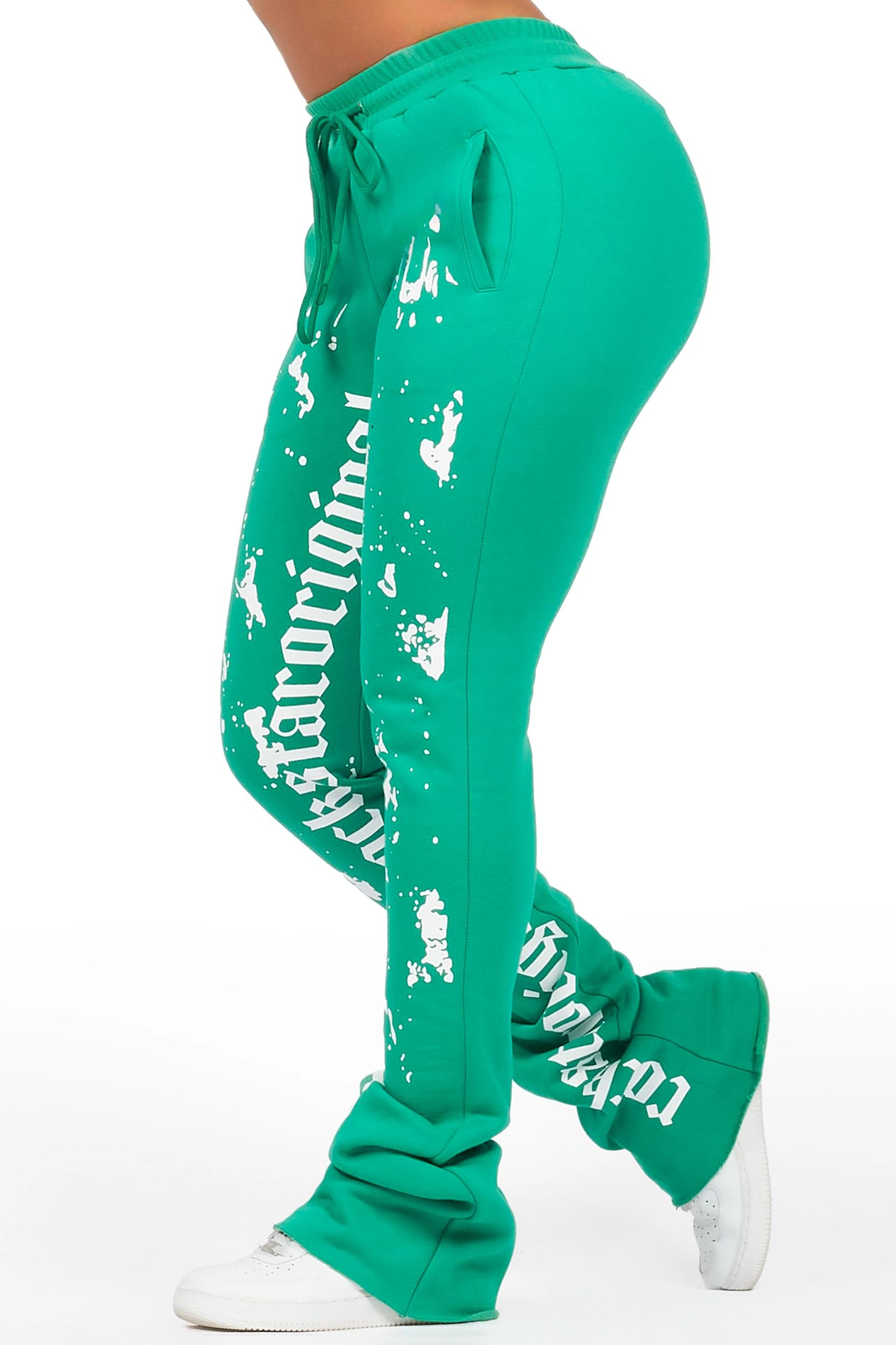 Adwinna Green Super Stacked Track Pant Female Product Image