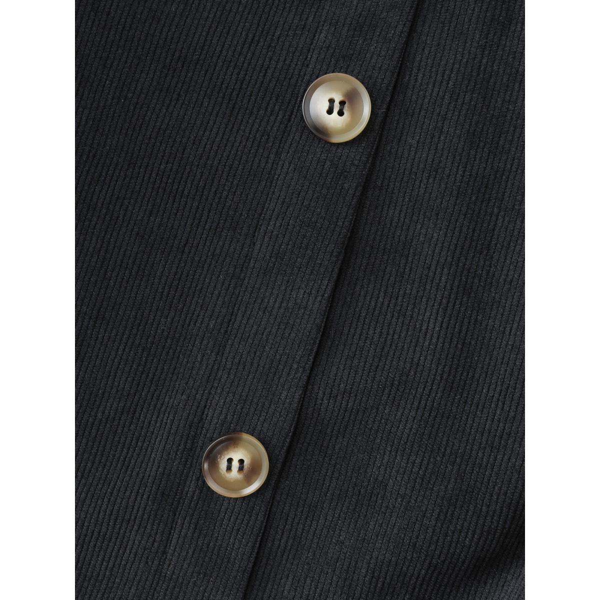 Plus Size Corduroy Sleeveless Belted Side Midi Dress Black Women Leisure Overlapping Overlap Collar Sleeveless Curvy BloomChic 18-20/2X Product Image