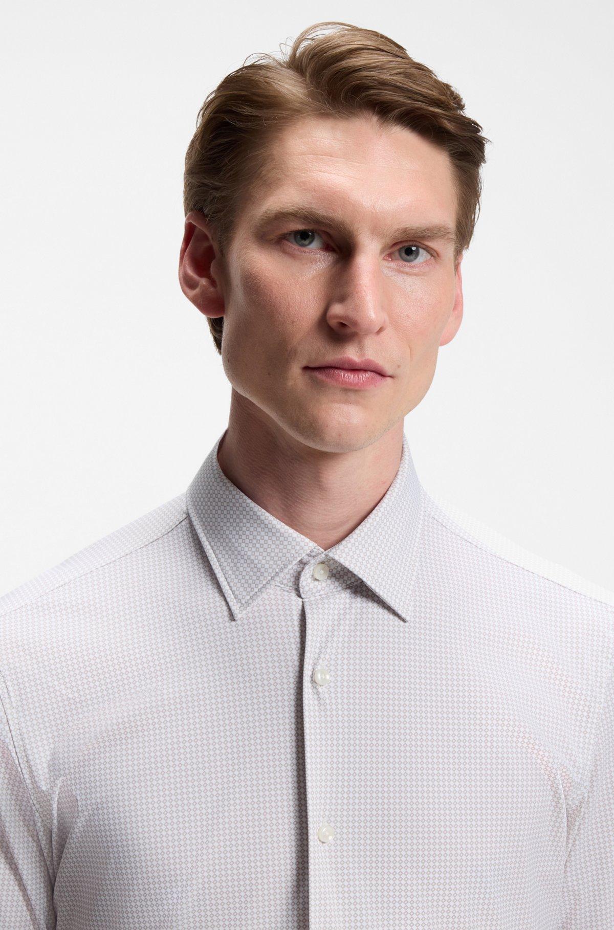 Printed slim-fit shirt in performance-stretch jersey Product Image