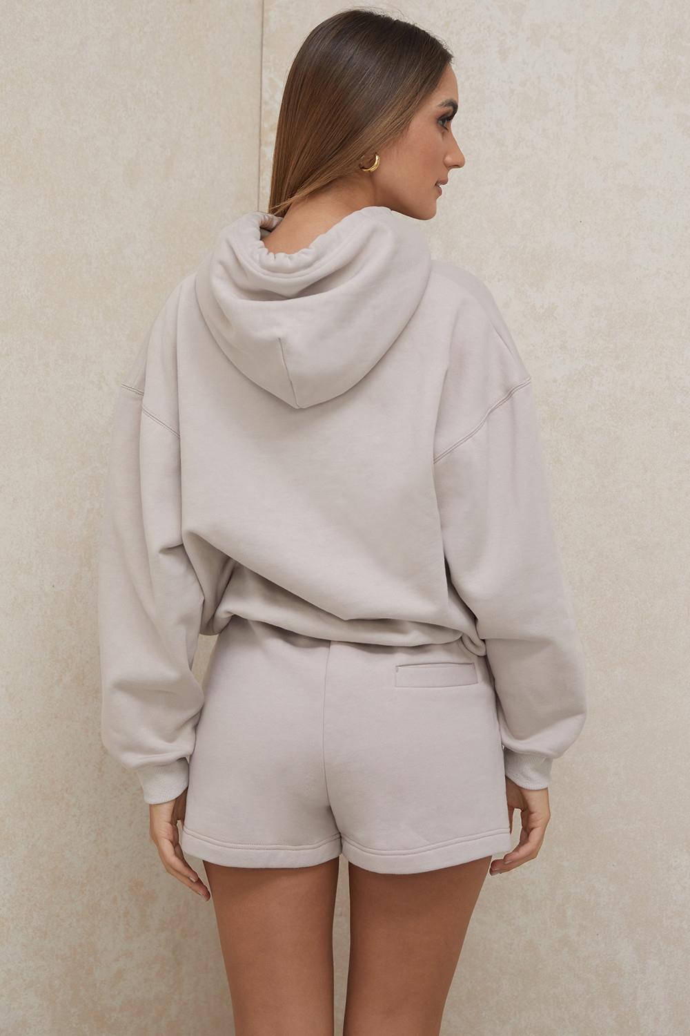 Halo  stone cotton fleece-back oversized hoodie - sale Product Image