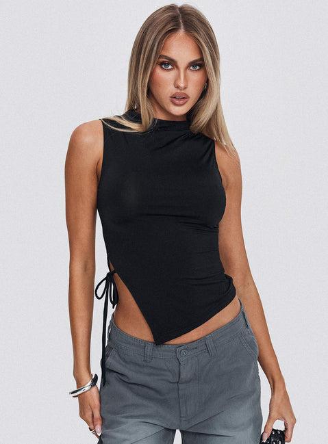 Solarah Tie Side Top Black Product Image