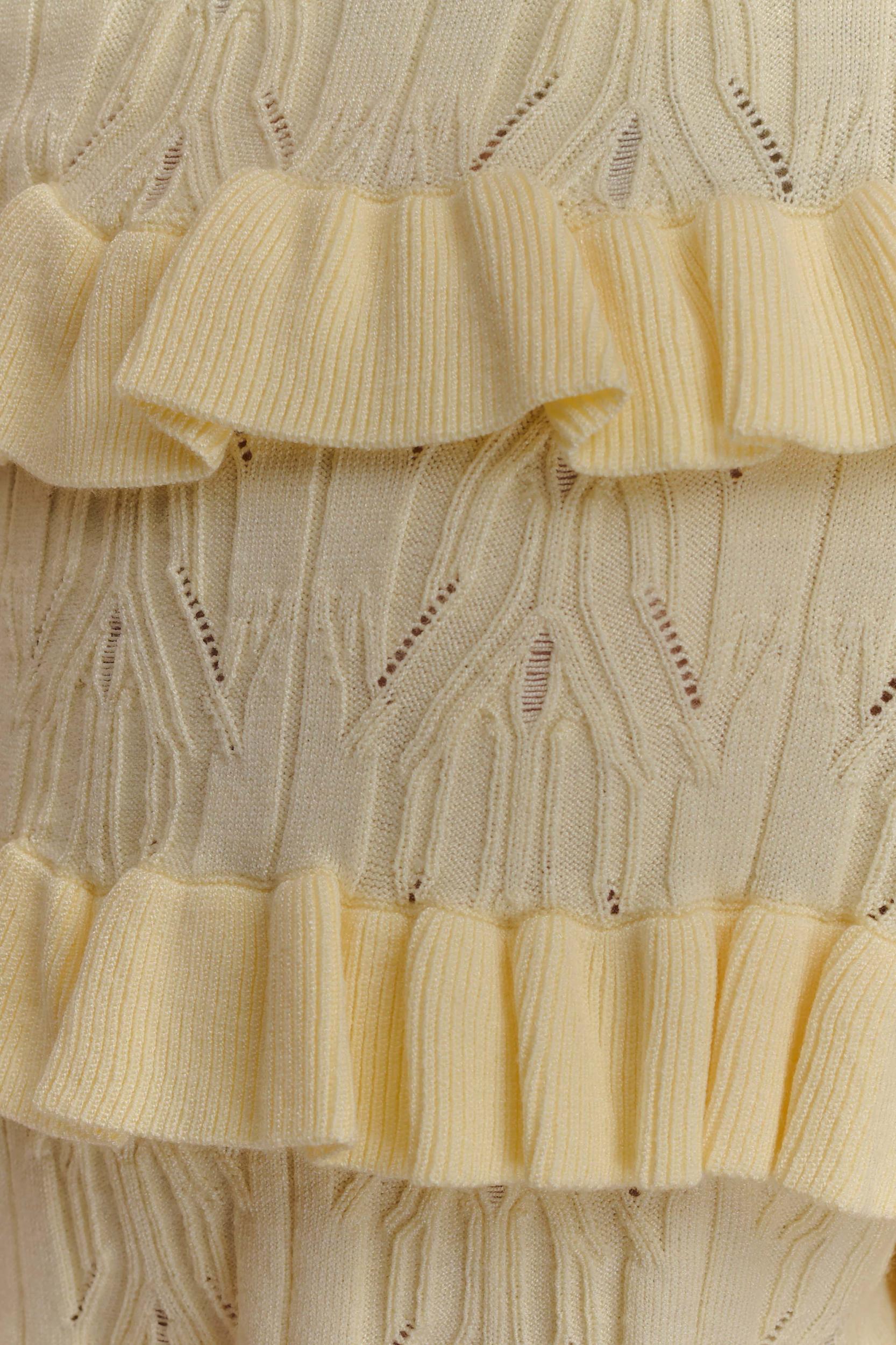 Amy Pointelle Knit Frill Bloomers - Lemon Product Image