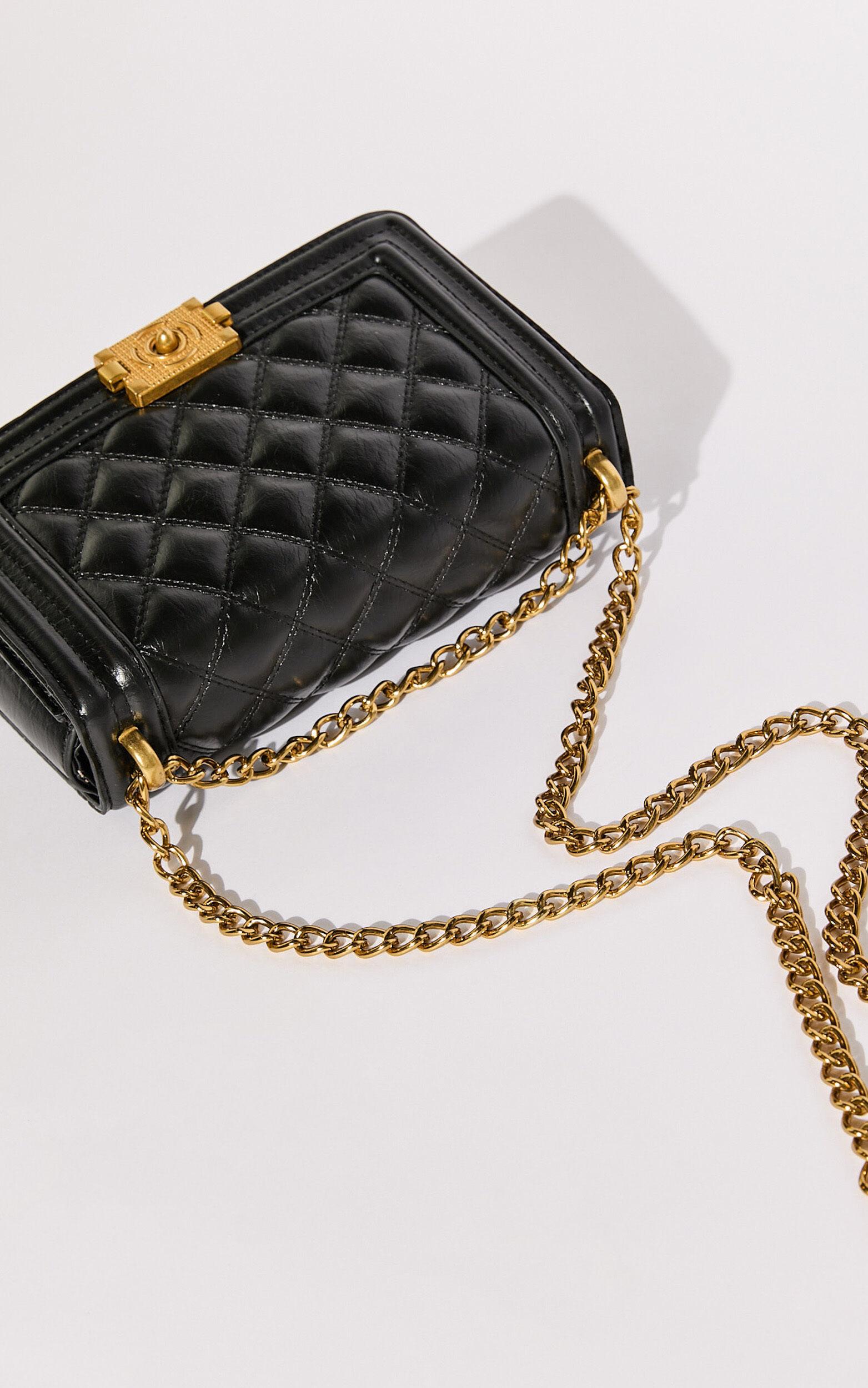 Rome Bag - Quilted Cross Body Bag with Hardware Detail in Black Product Image