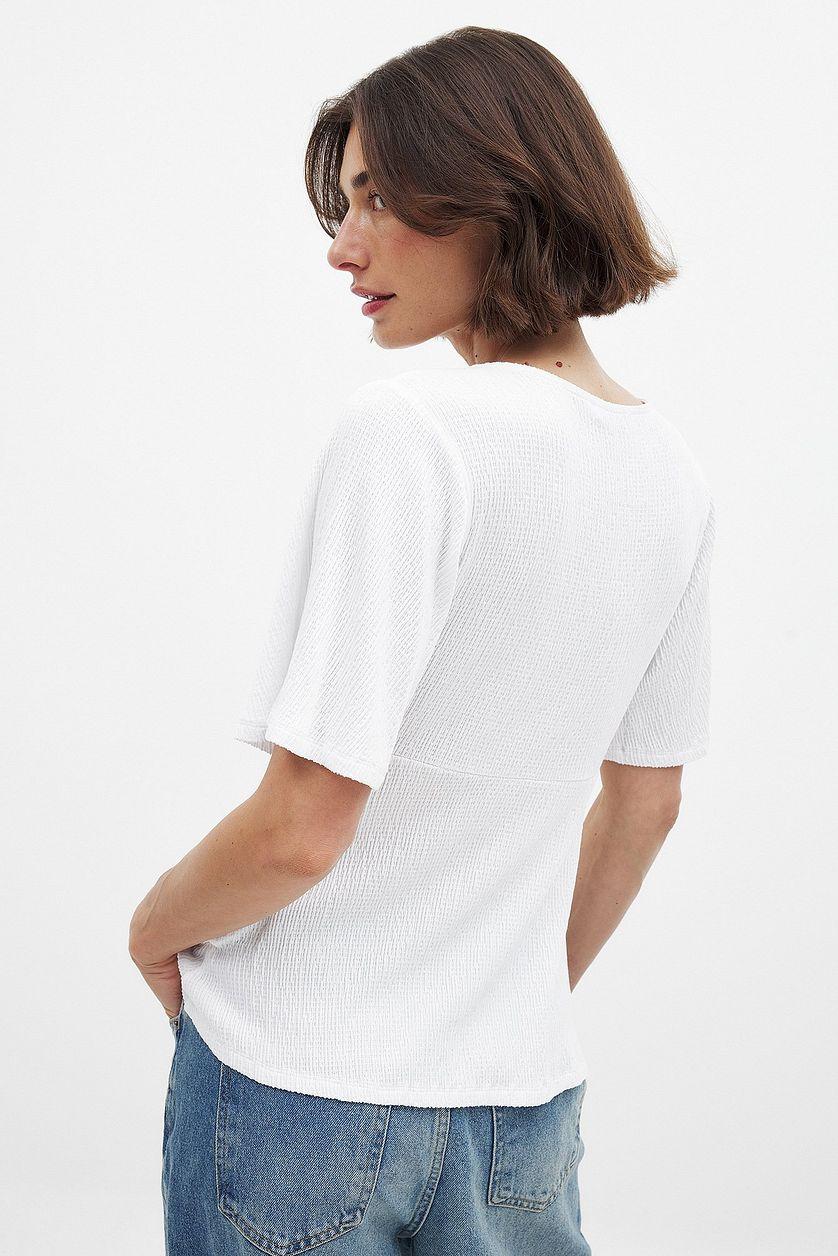 Flowy Sleeve Top Blue Product Image