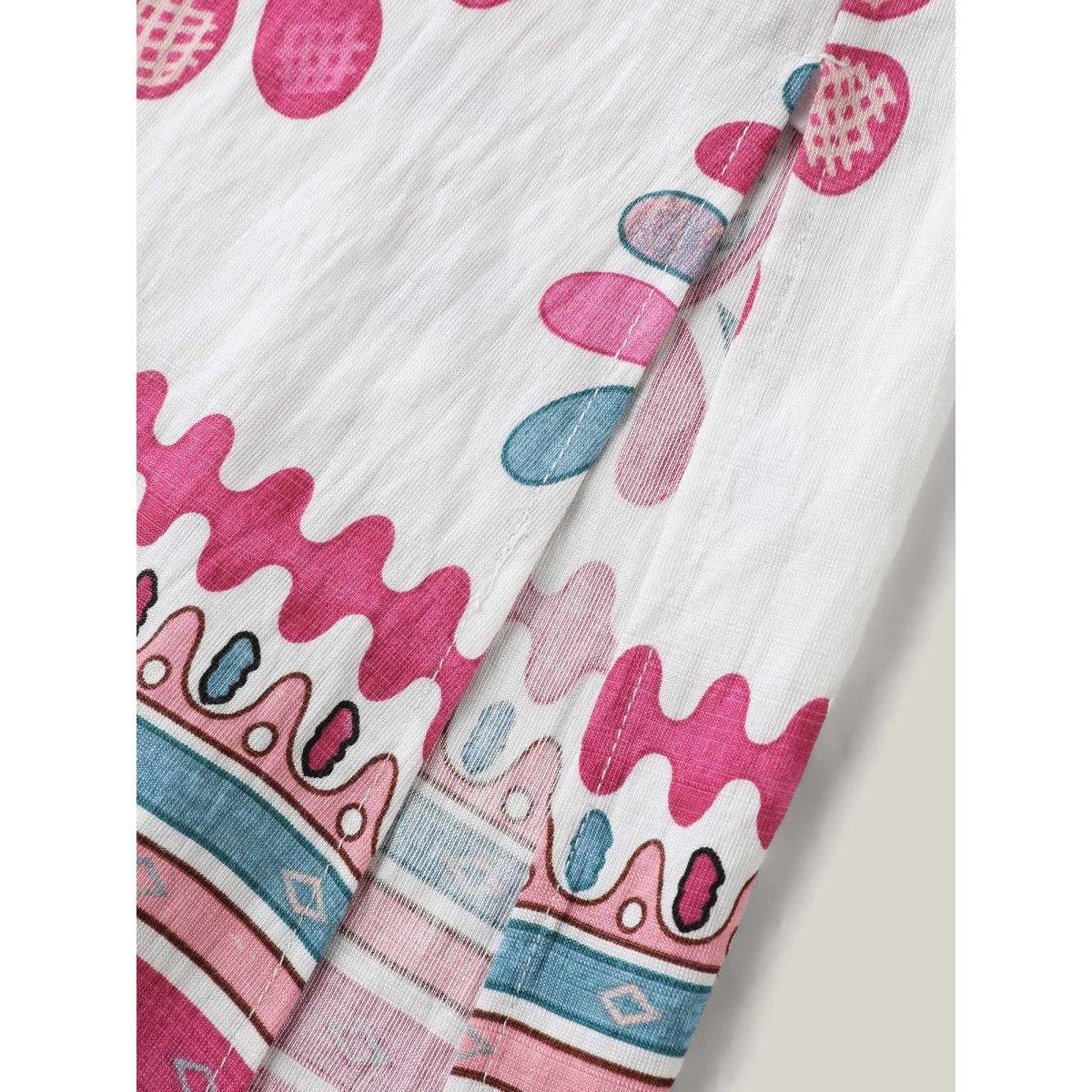 Plus Size Boho Drama Sheer A-Line Midi Dress Rosered Women Boho V-neck Elbow-length sleeve Curvy BloomChic 26/4X Product Image