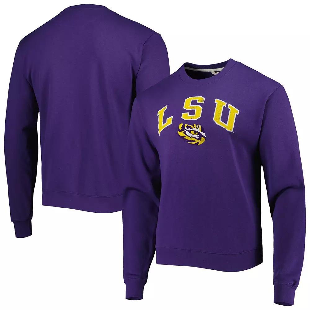 Men's League Collegiate Wear Purple LSU Tigers 1965 Arch Essential Lightweight Pullover Sweatshirt,  Product Image