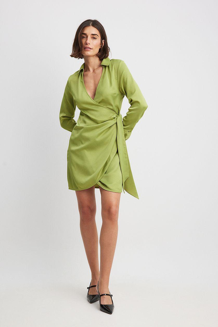 Draped Wrap Mini Dress Product Image