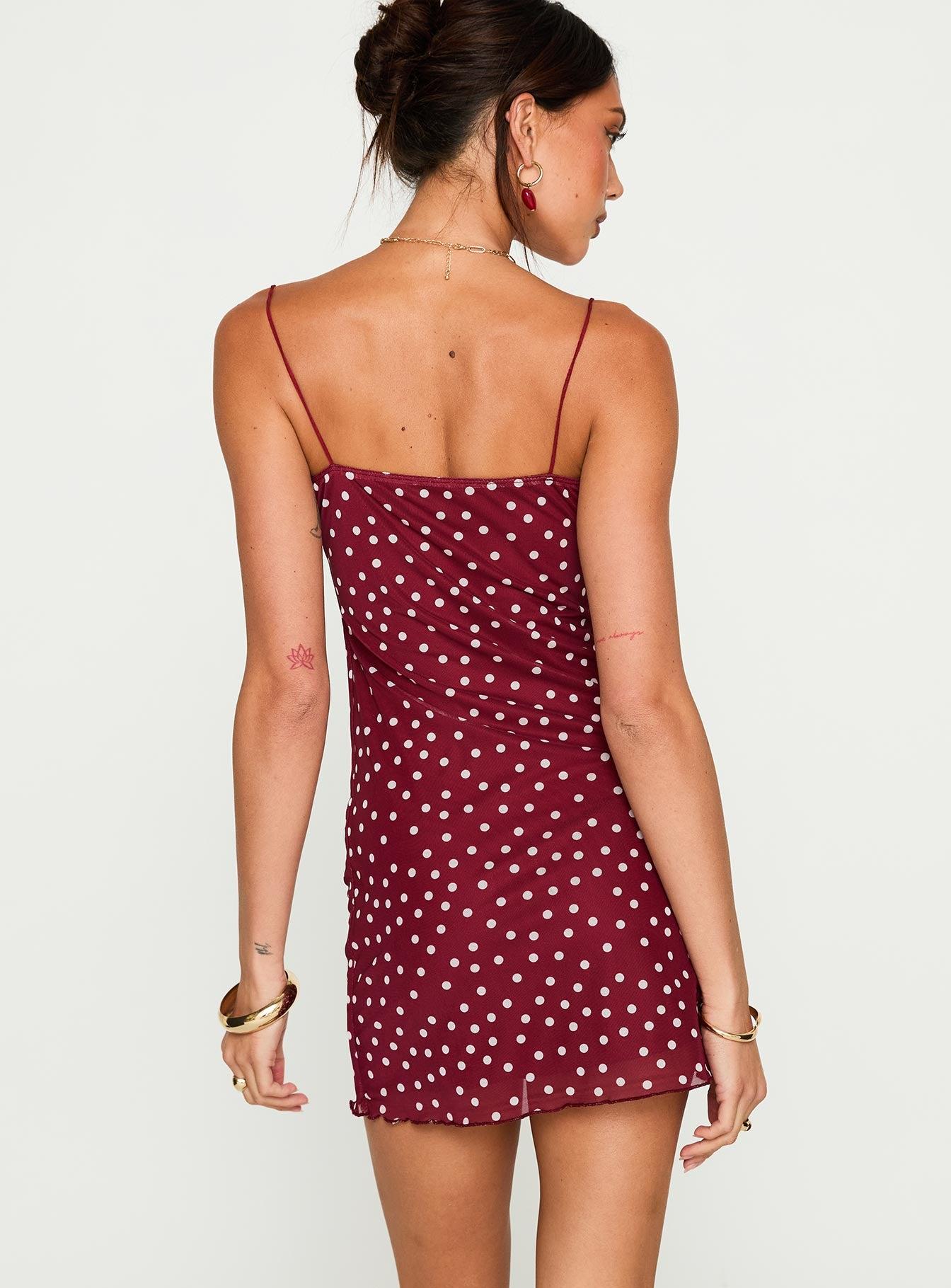 Sugar Mini Dress Red Polka Product Image