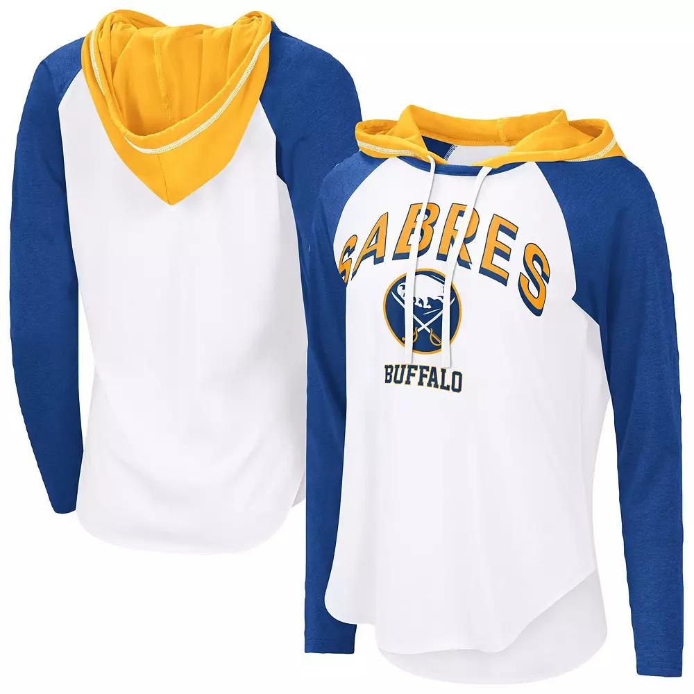 Women's G-III 4Her by Carl Banks  White Buffalo Sabres VIP Raglan Long Sleeve Hoodie T-Shirt, Size: 2XL Product Image
