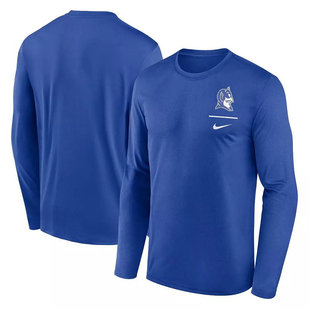 Men's Nike Royal Duke Blue Devils Alternate Logo Lockup Legend Performance Long Sleeve T-Shirt,  Product Image