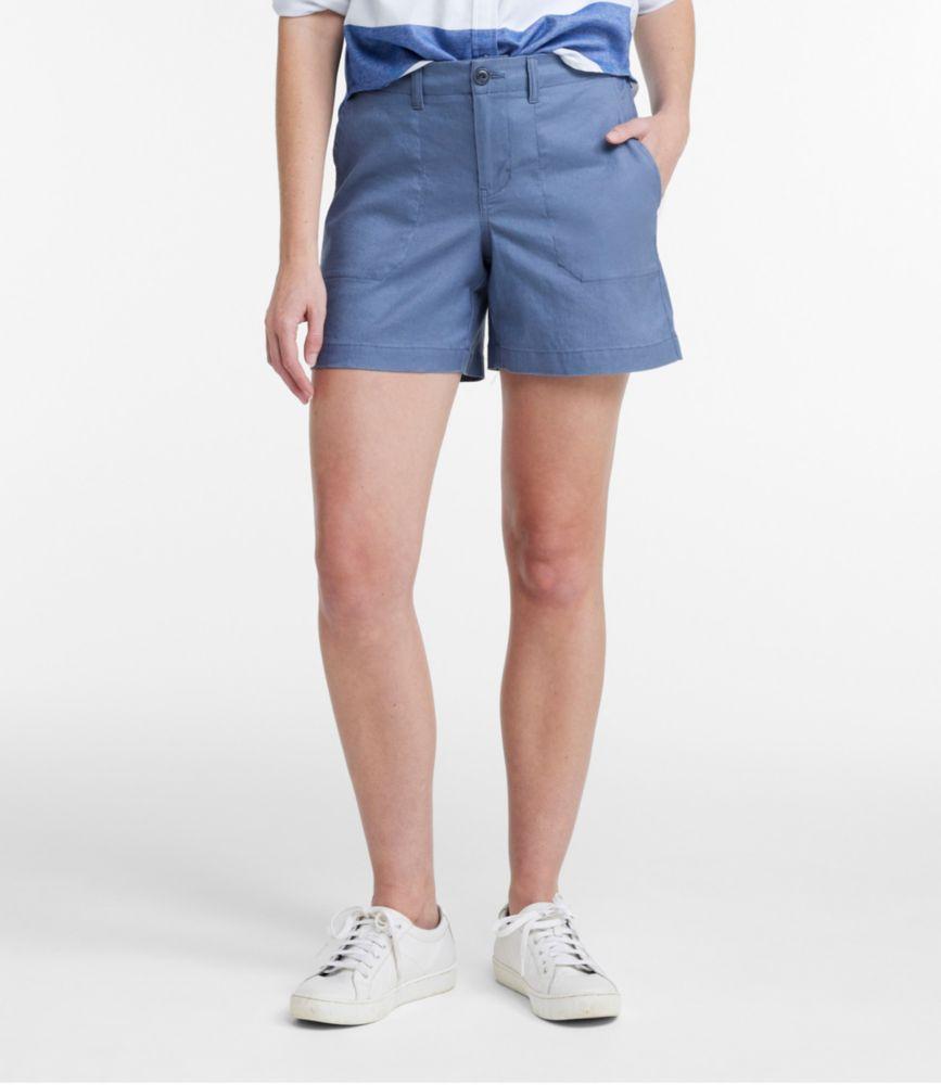 Women's Comfort Stretch Cotton/Linen Shorts, High-Rise 7" Product Image