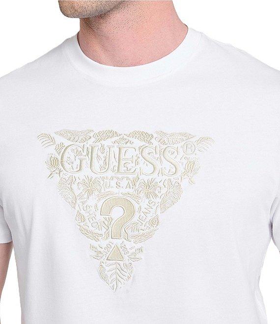 Guess Flower Embroidered Short Sleeve T-Shirt Product Image