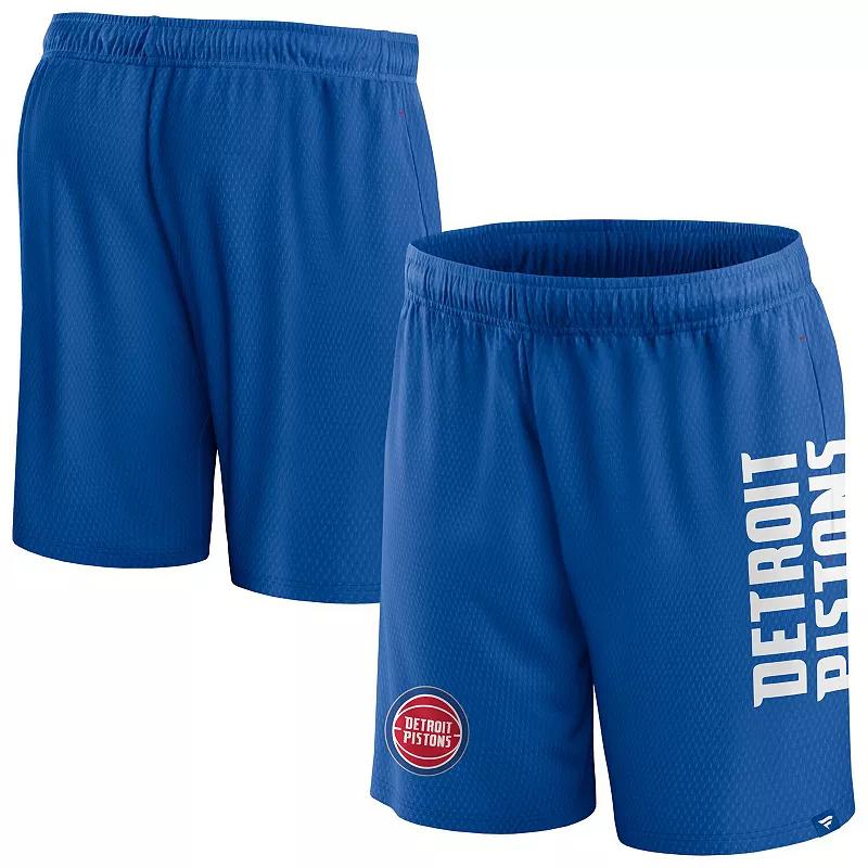 Men's Fanatics Branded Blue Detroit Pistons Post Up Mesh Shorts,  Product Image