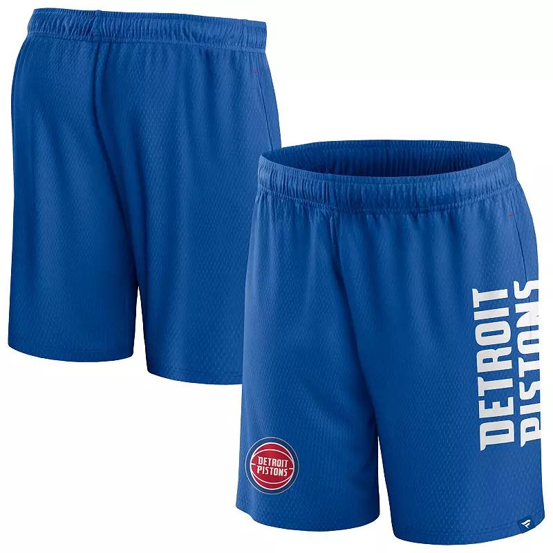 Men's Fanatics Branded Blue Detroit Pistons Post Up Mesh Shorts,  Product Image