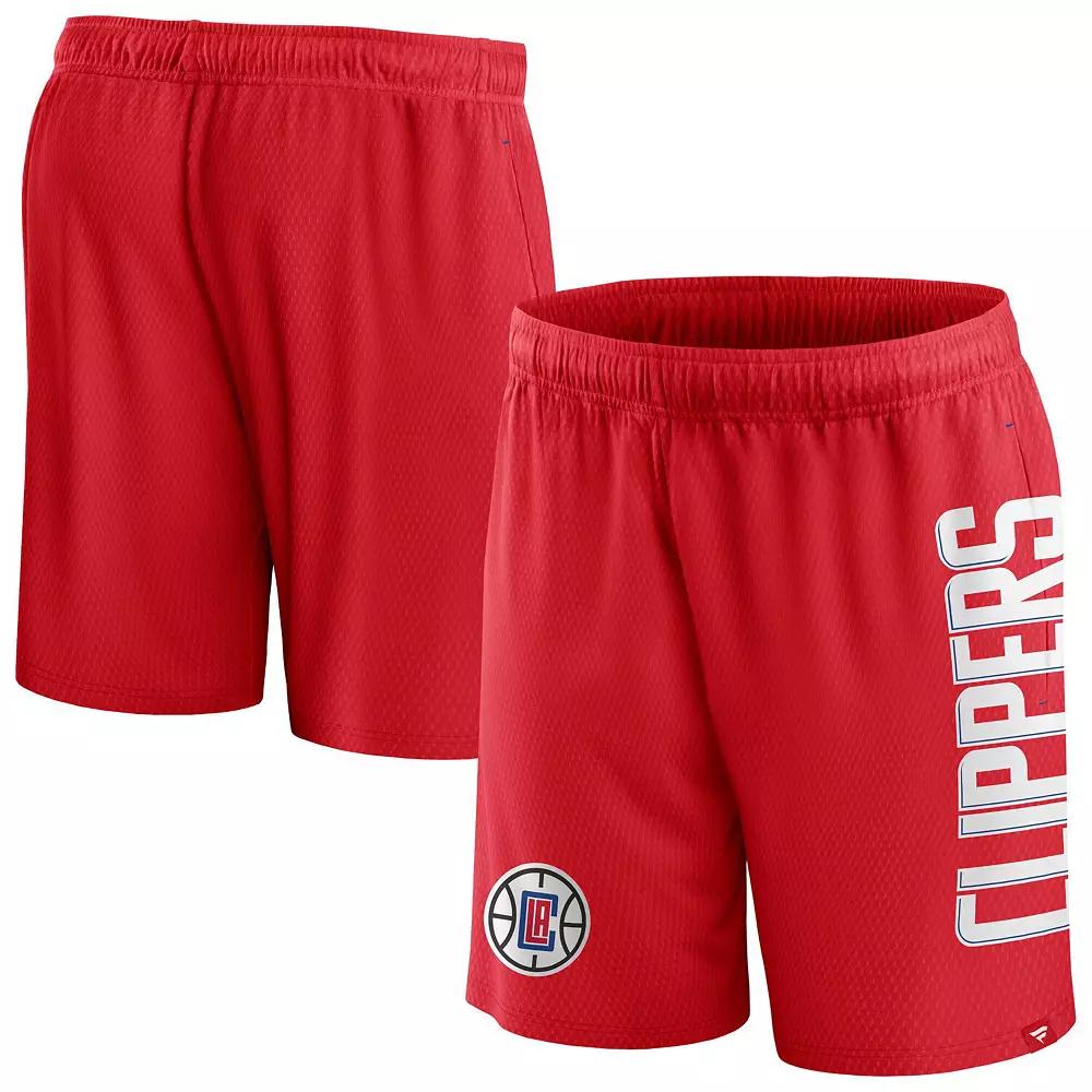 Men's Fanatics Branded Red LA Clippers Post Up Mesh Shorts,  Product Image