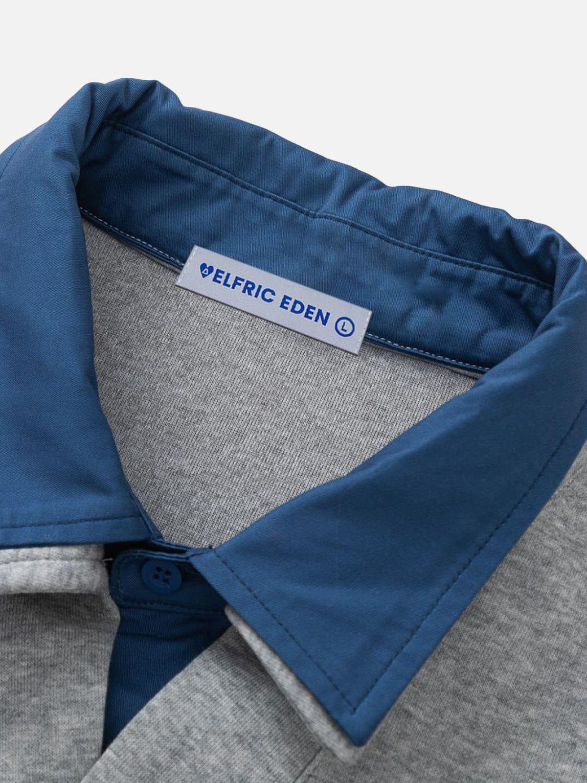 Aelfric Eden Color Blocking Double Collar Sweatshirt Product Image