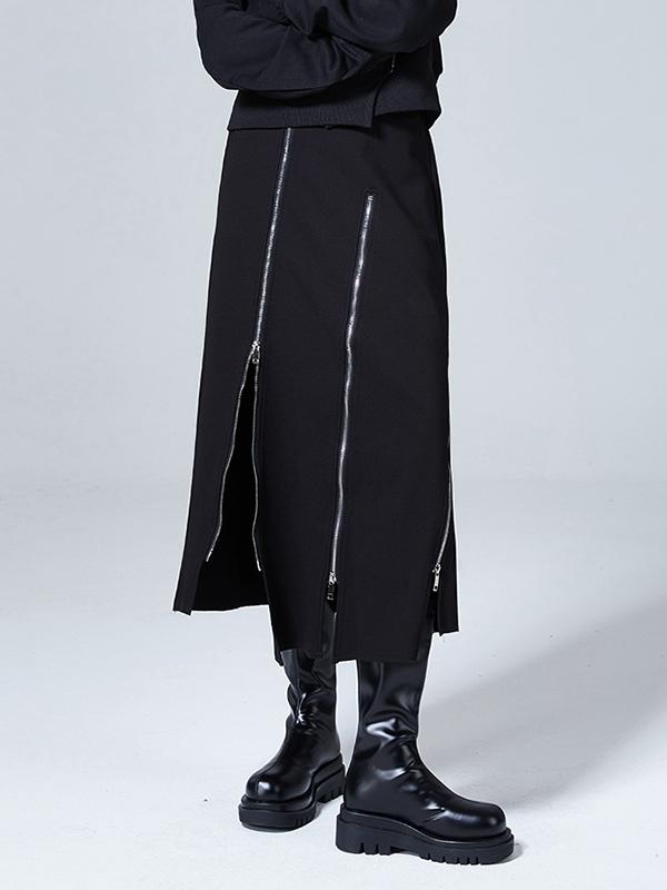 Fashion A-Line Irregularity Zipper Bodycon Skirts Product Image