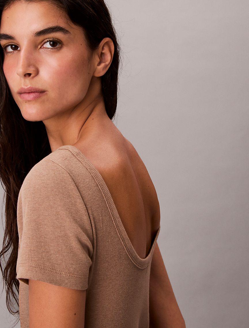 Cotton Contour Rib Short Sleeve Dress Product Image