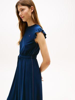 Flutter-Sleeve Jersey Midi Dress Product Image