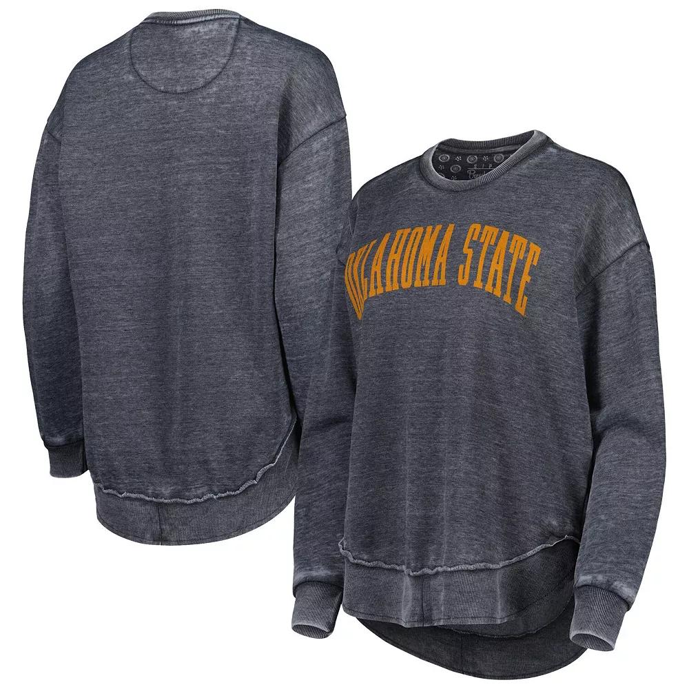 Women's Pressbox Black Oklahoma State Cowboys Vintage Wash Pullover Sweatshirt, Size: Small Product Image