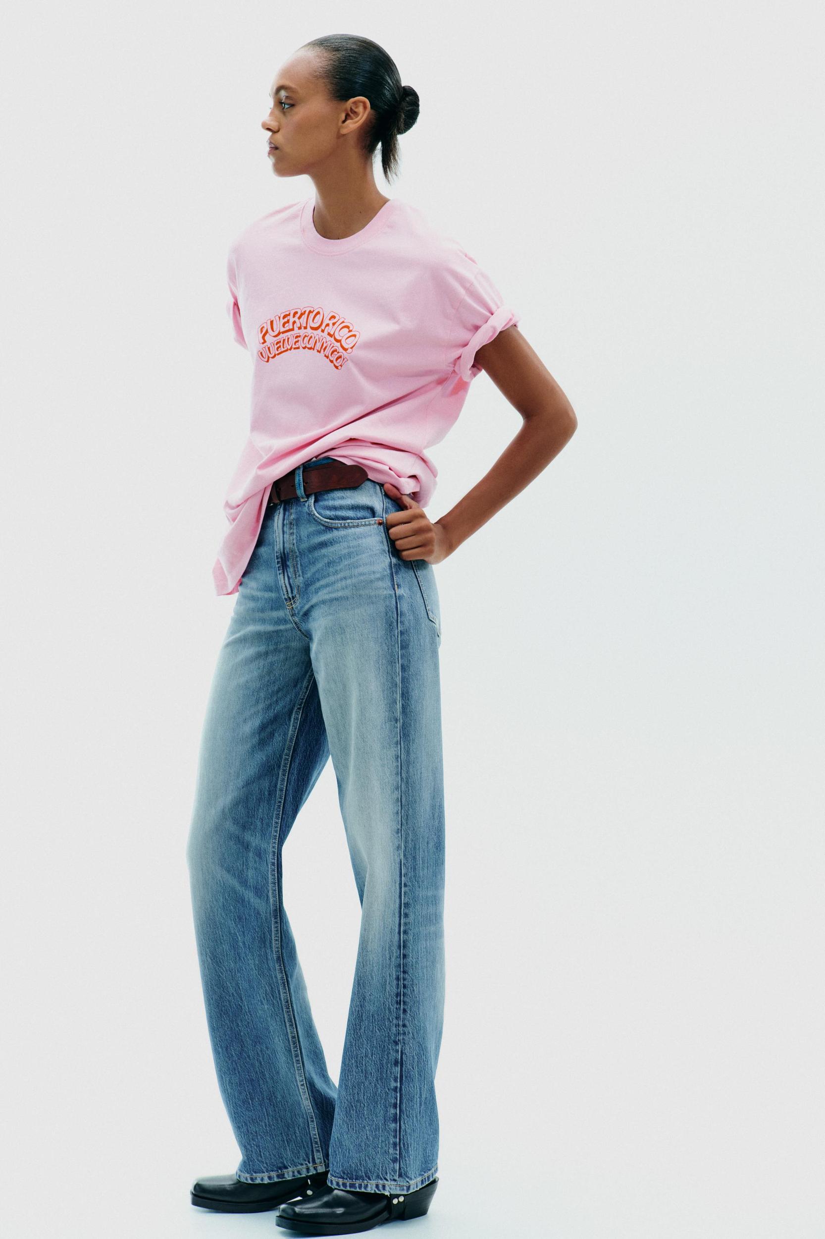 WASHED EFFECT PRINTED T-SHIRT Product Image