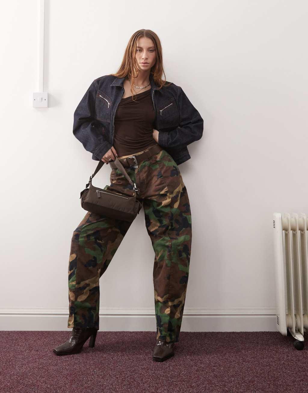 COLLUSION relaxed denim jacket with contrast stitch in rinse wash - part of a set Product Image