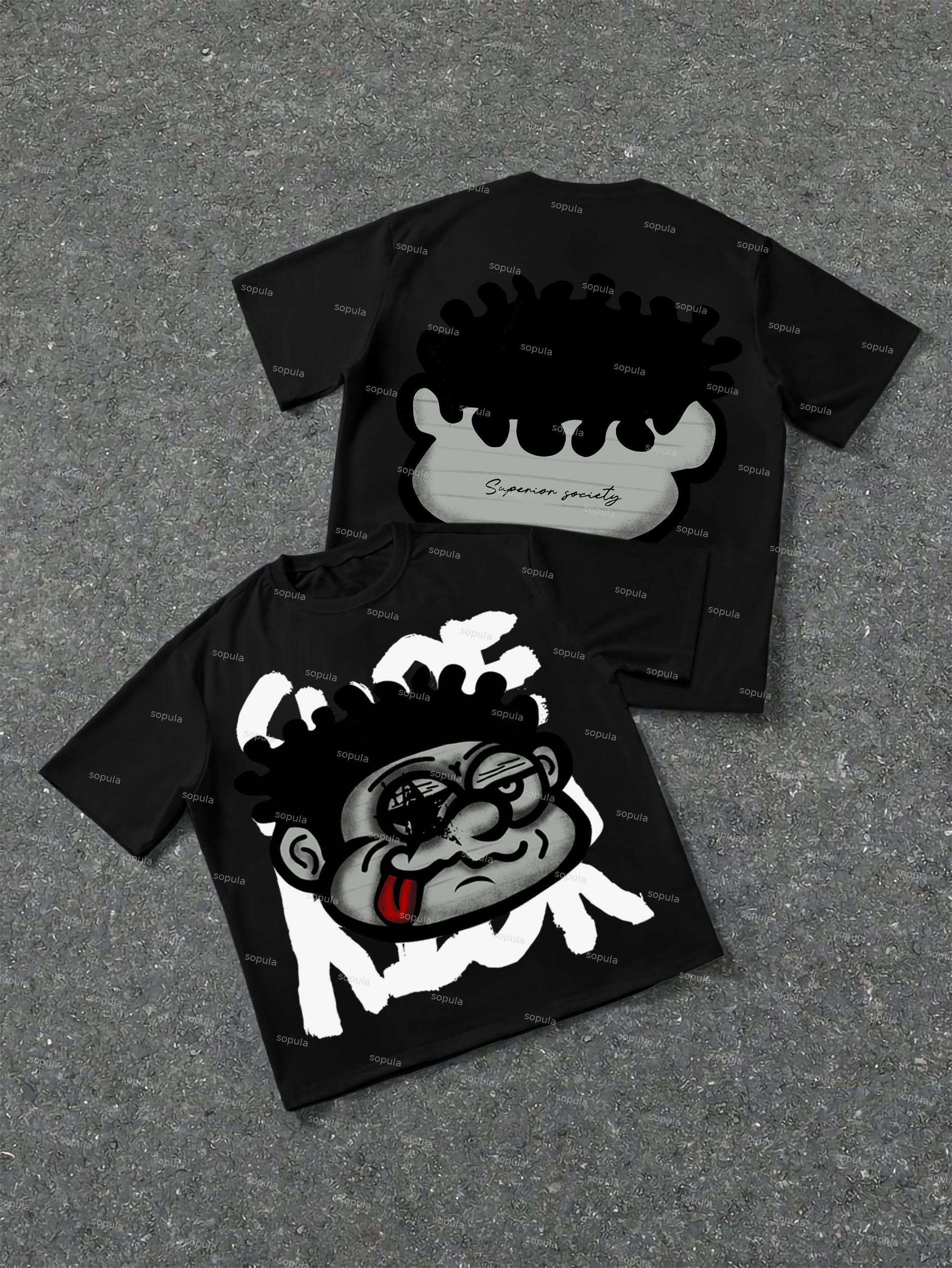 Vintage Big Face Graphic Cotton T-Shirt Product Image