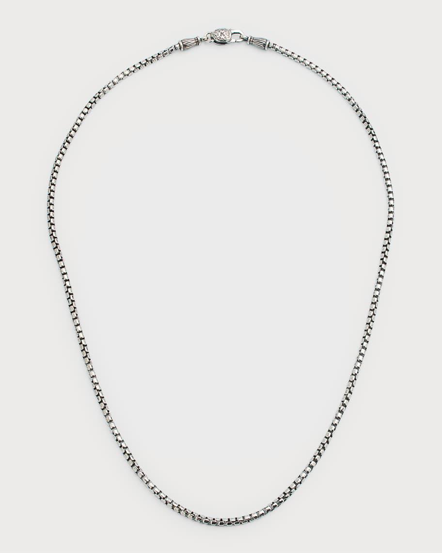 Womens Sterling Silver Box Chain Necklace Product Image
