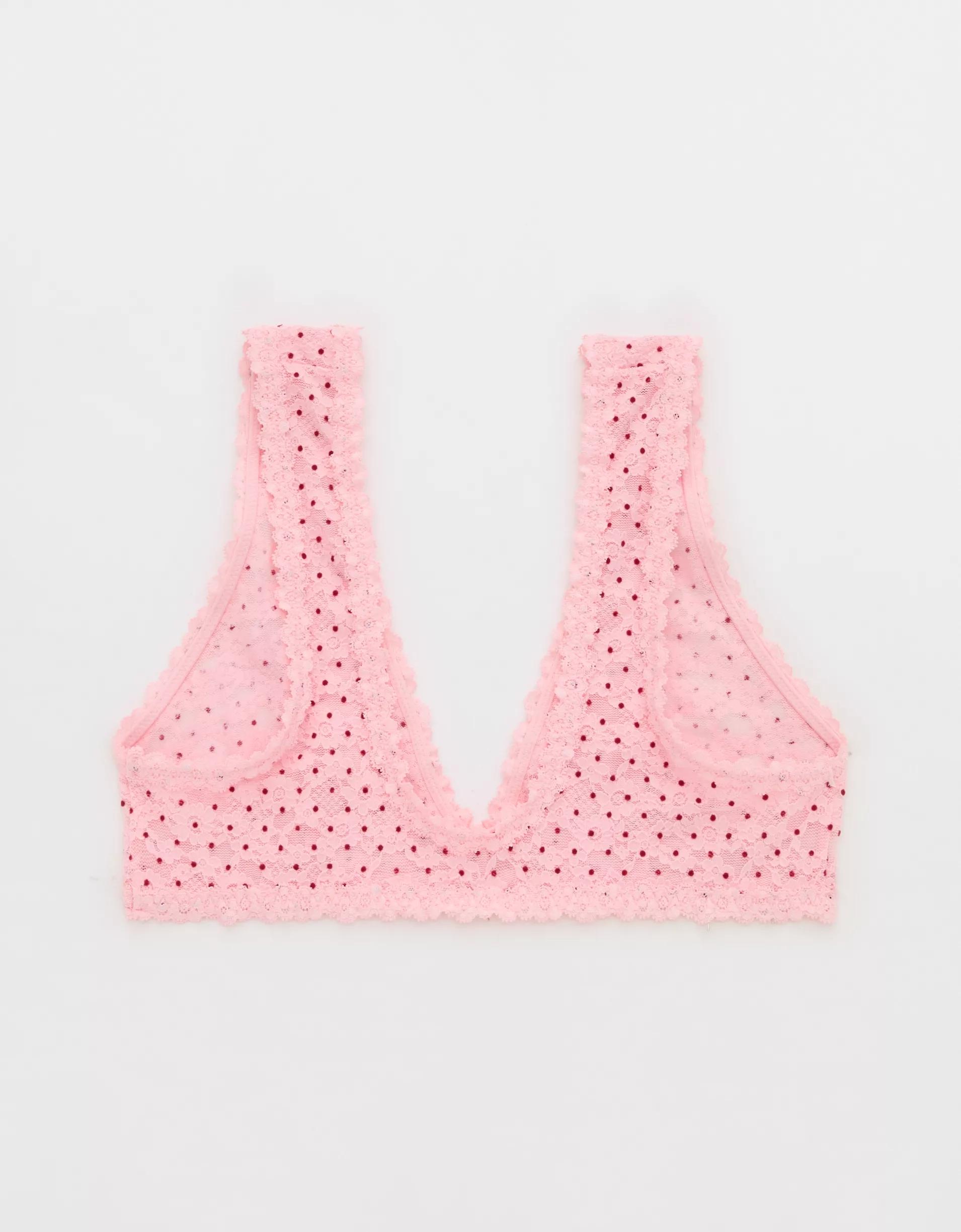 Show Off Flocked Vintage Lace Plunge Bralette Product Image