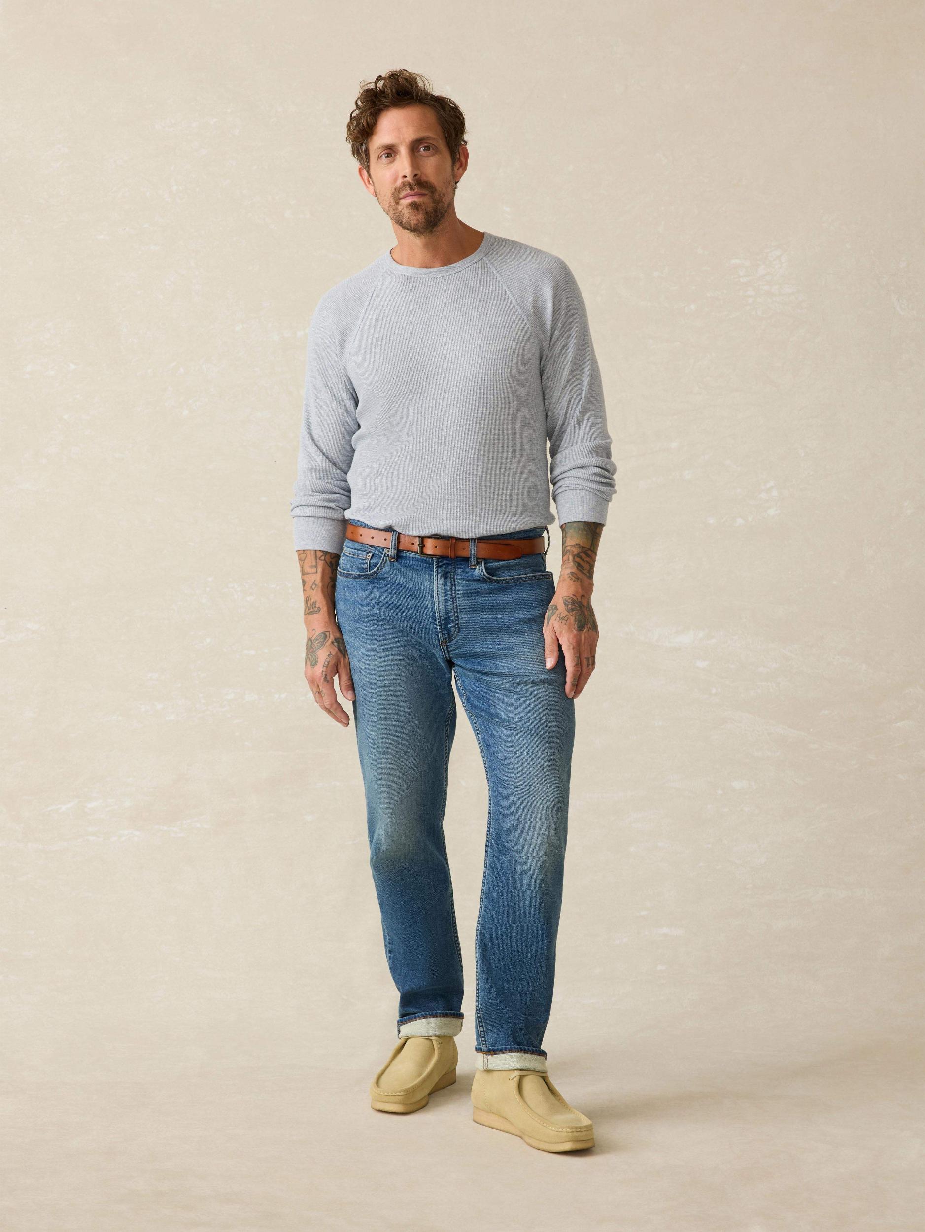 Long-Sleeve Cloud Waffle Crew - Frosty Slate Heather Male Product Image