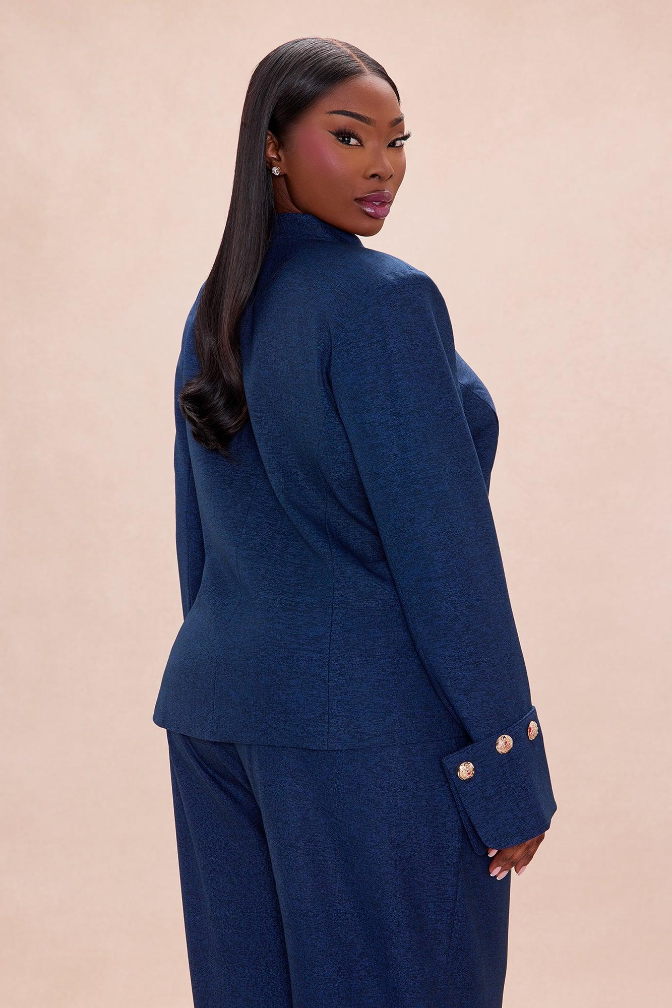 Portia Collared Jacket - Denim Female Product Image