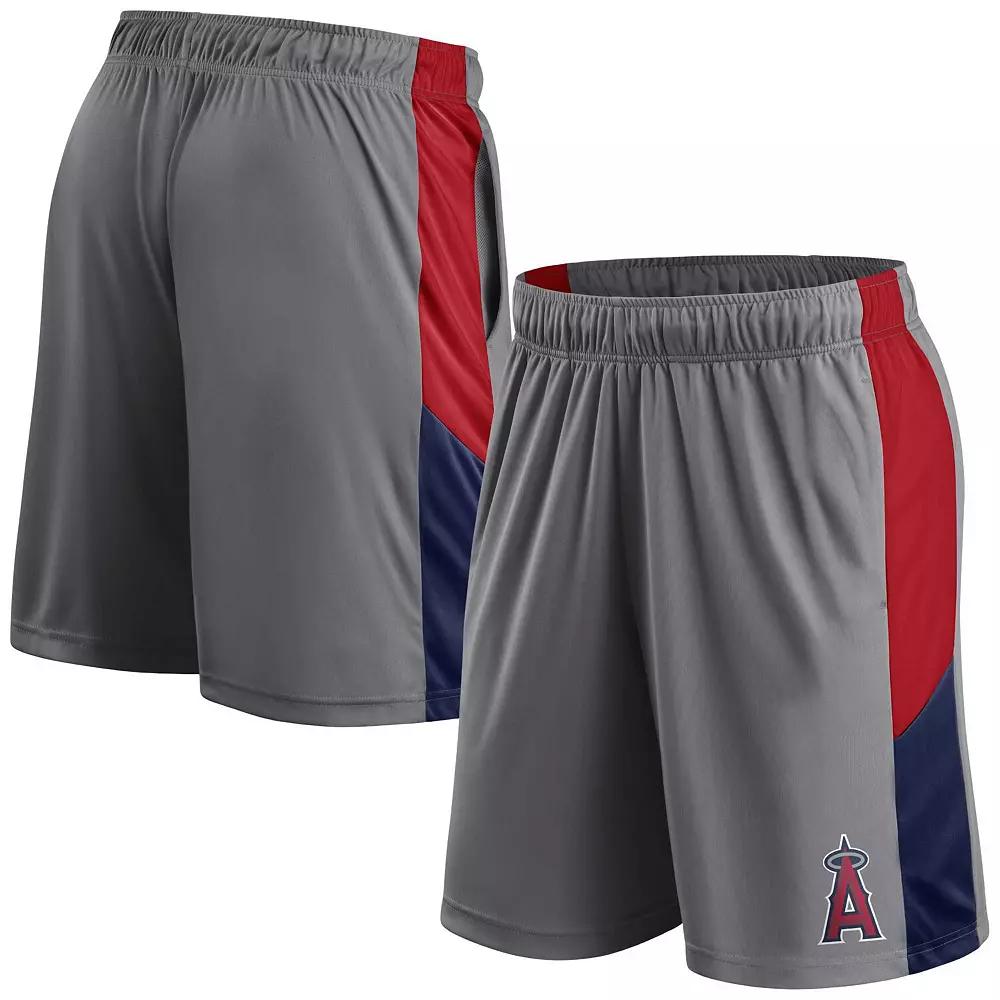 Men's Profile Gray/Navy Los Angeles Angels Team Shorts, Size: 5XB, Grey Product Image